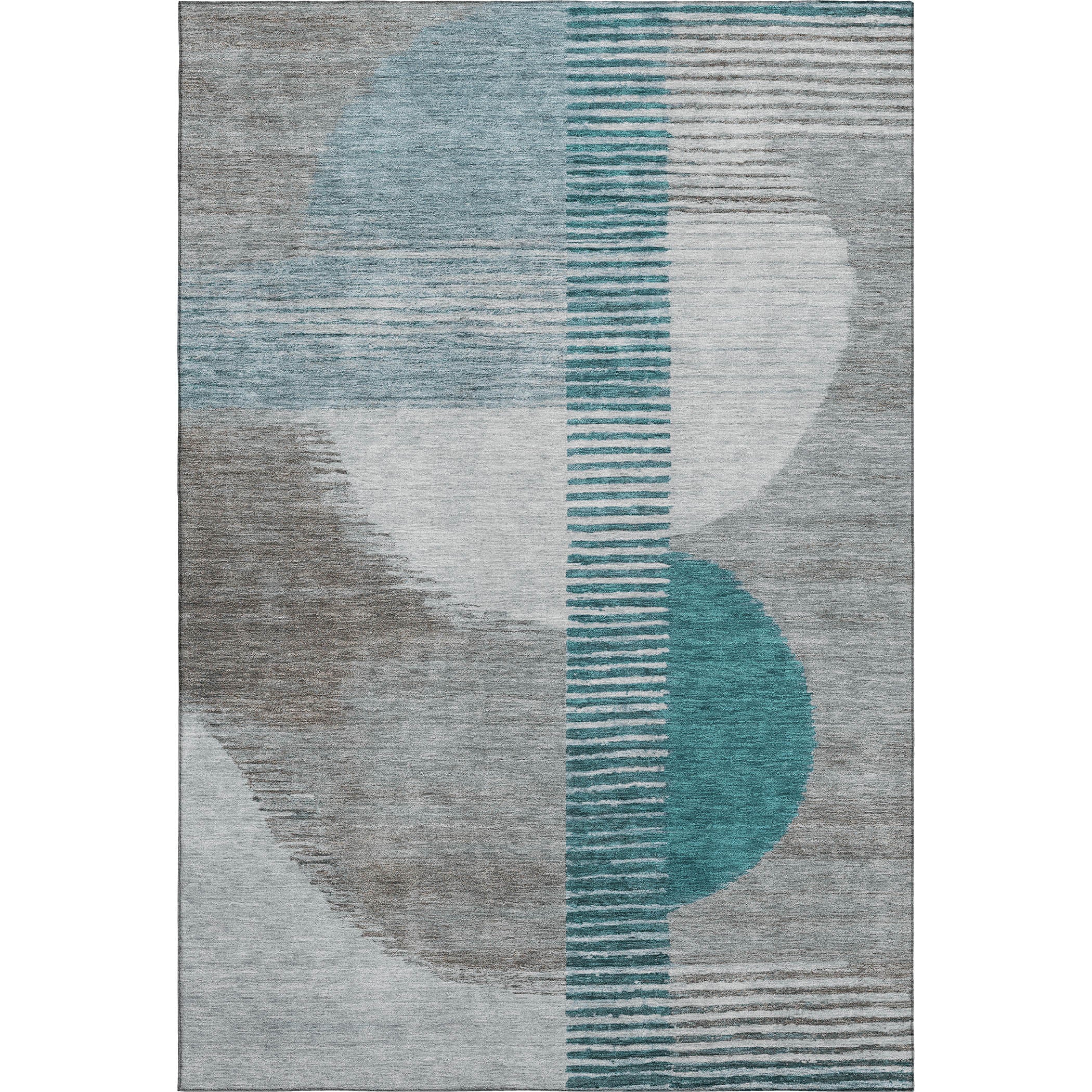 Valletta Machine Washable Transitional Teal Rug 2'6" x 3'10" #shape_Rectangle