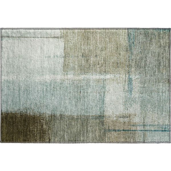 Tbilisi Machine Washable Transitional Seafoam Blue Rug 1'8" x 2'6"