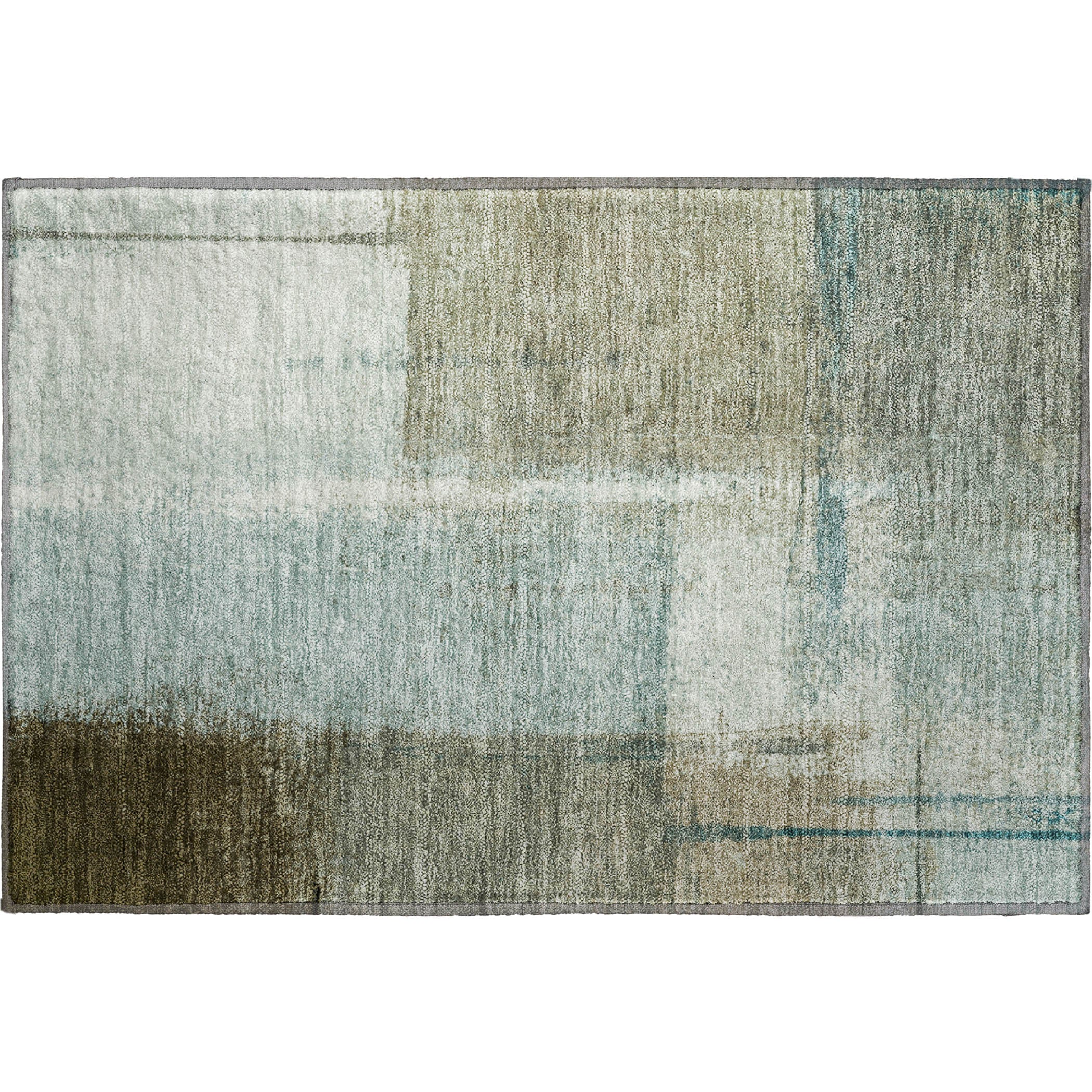 Tbilisi Machine Washable Transitional Seafoam Blue Rug 1'8" x 2'6" #shape_Rectangle