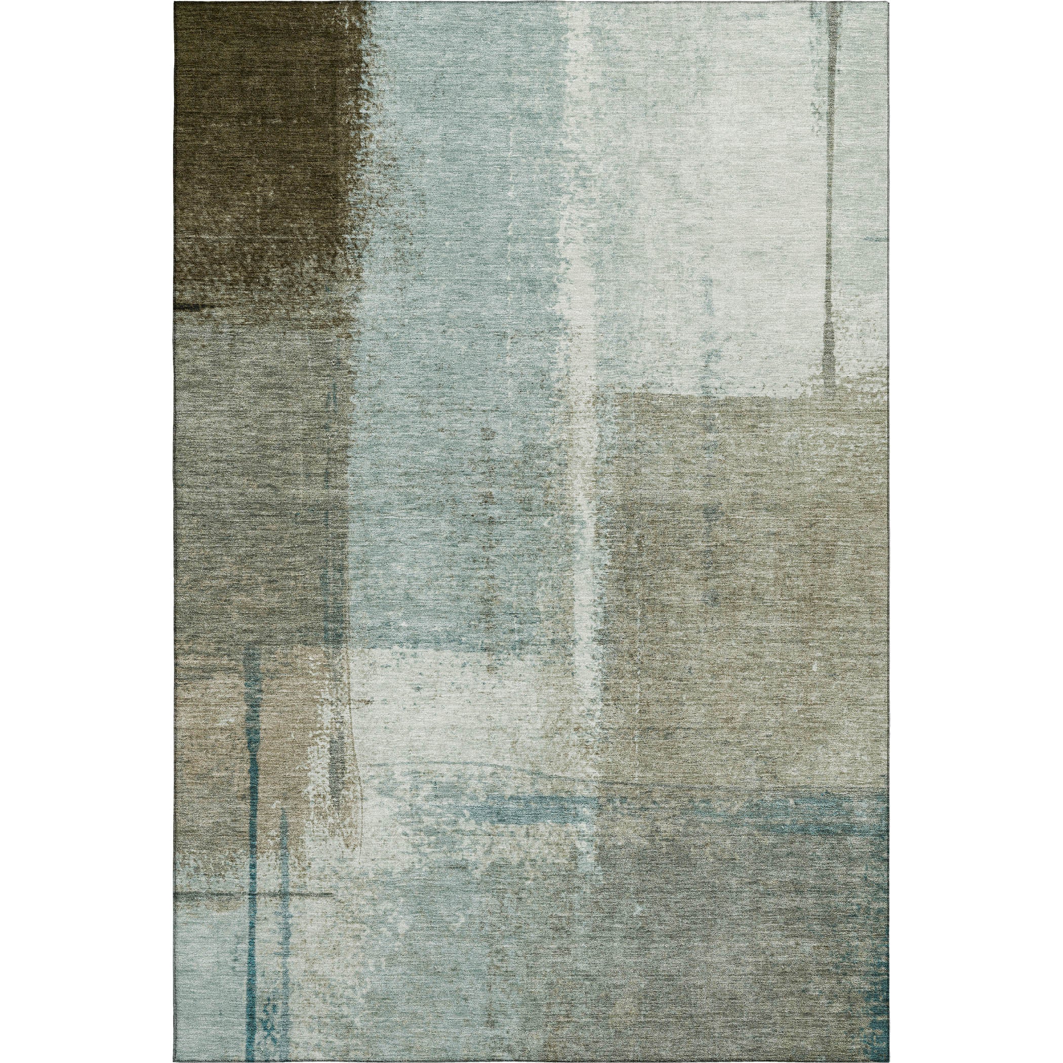 Tbilisi Machine Washable Transitional Seafoam Blue Rug 2'6" x 3'10" #shape_Rectangle