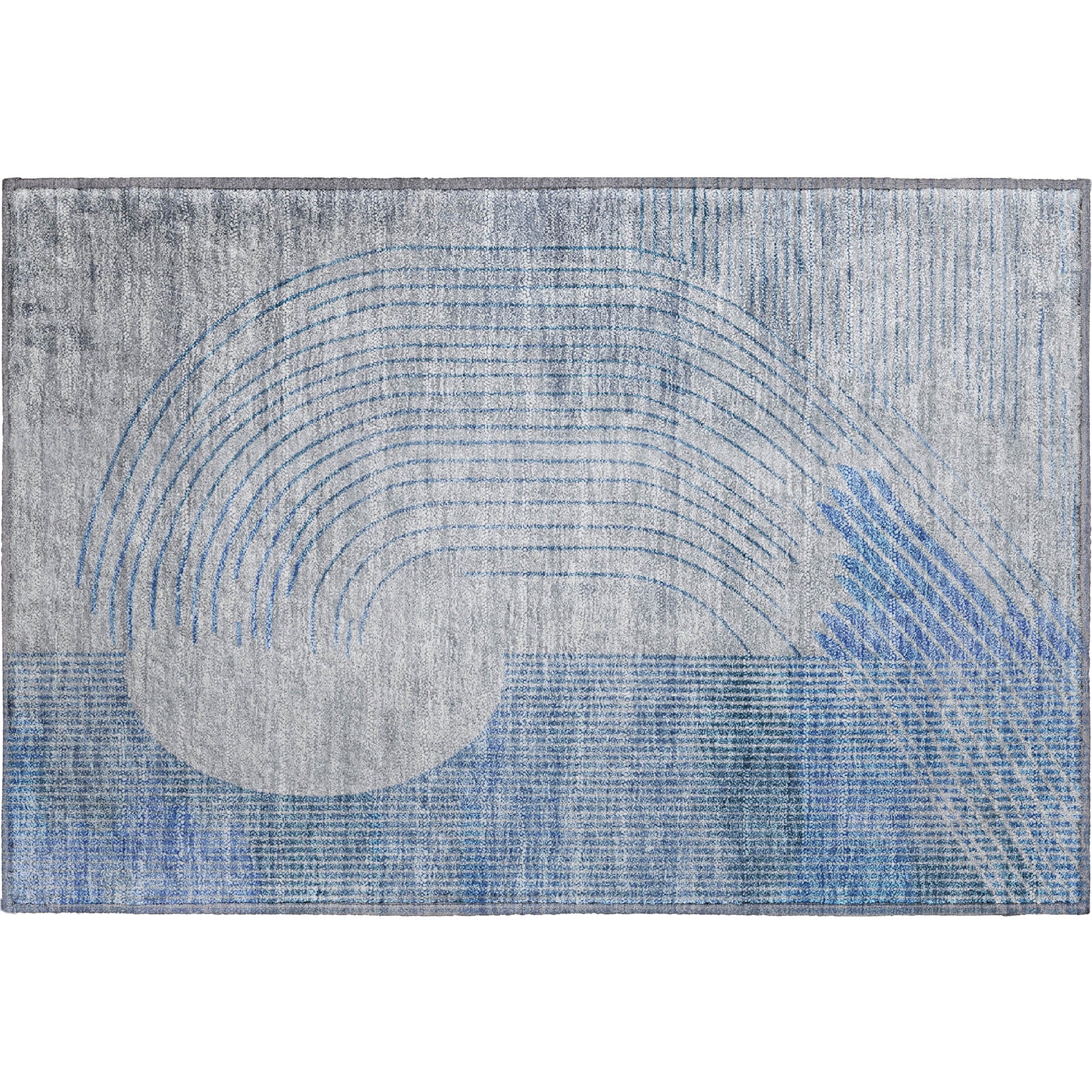 Antigua Machine Washable Transitional Blue Rug 1'8" x 2'6" #shape_Rectangle
