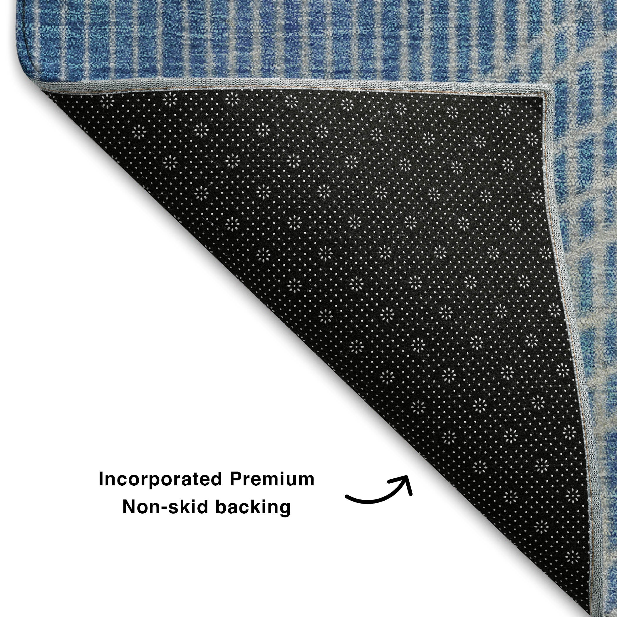 Antigua Machine Washable Transitional Blue Rug 1'8" x 2'6" #shape_Rectangle