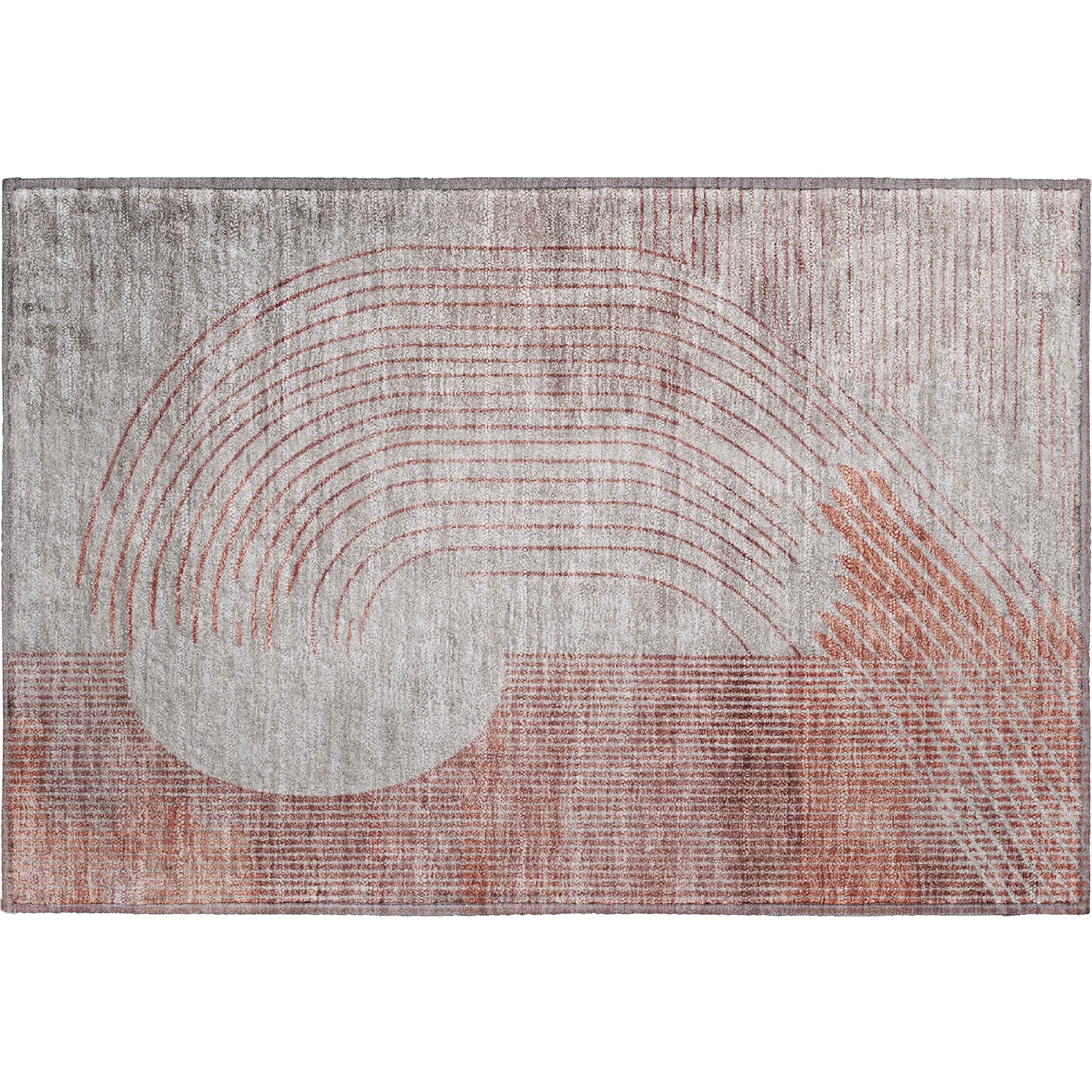 Antigua Machine Washable Transitional Salmon Orange Rug 1'8" x 2'6" #shape_Rectangle