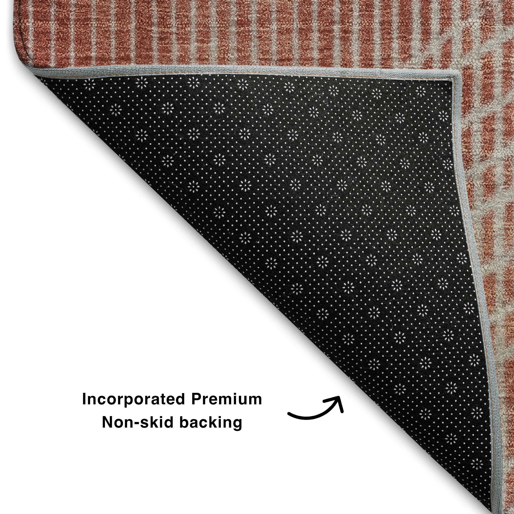 Antigua Machine Washable Transitional Salmon Orange Rug 1'8" x 2'6" #shape_Rectangle