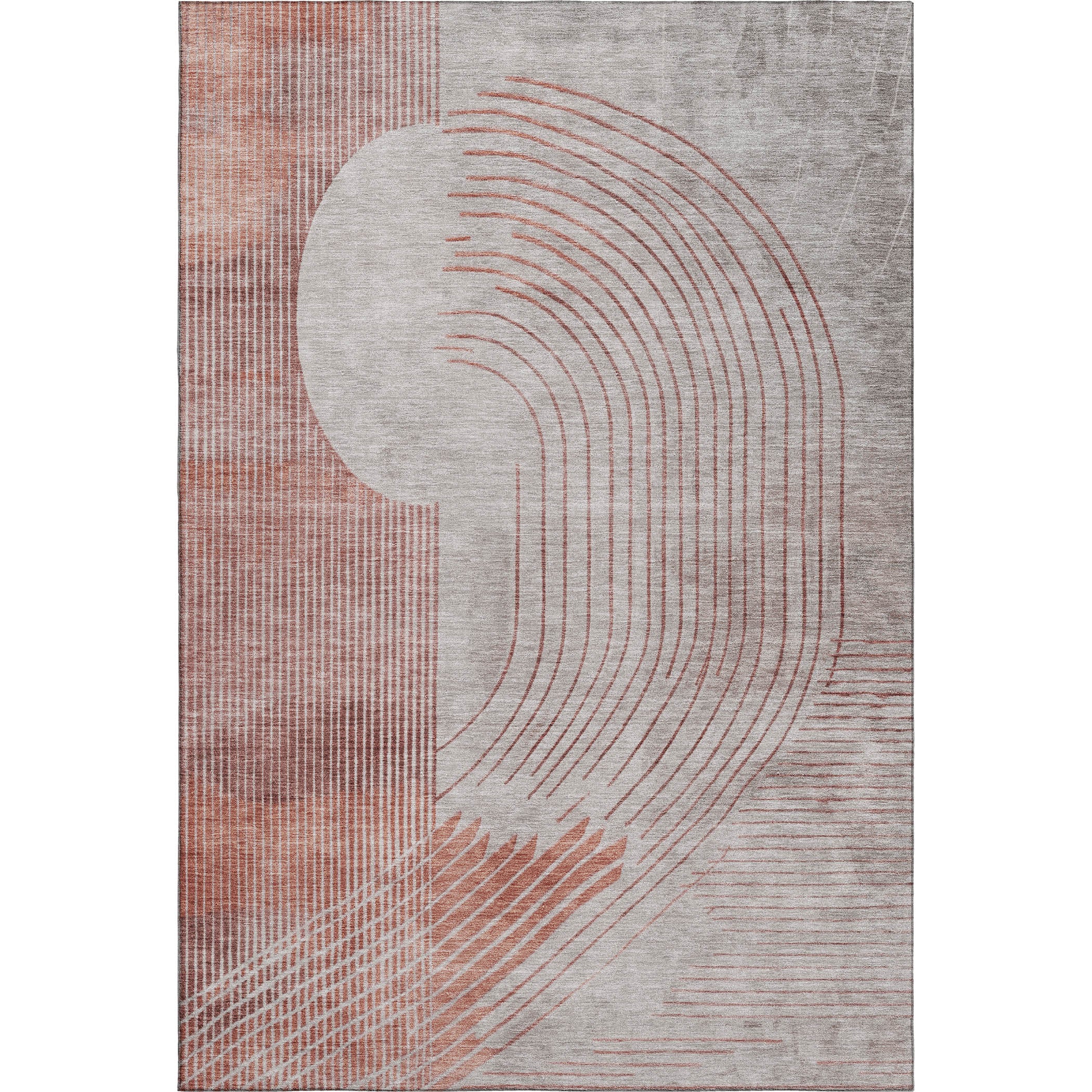 Antigua Machine Washable Transitional Salmon Orange Rug 2'6" x 3'10" #shape_Rectangle