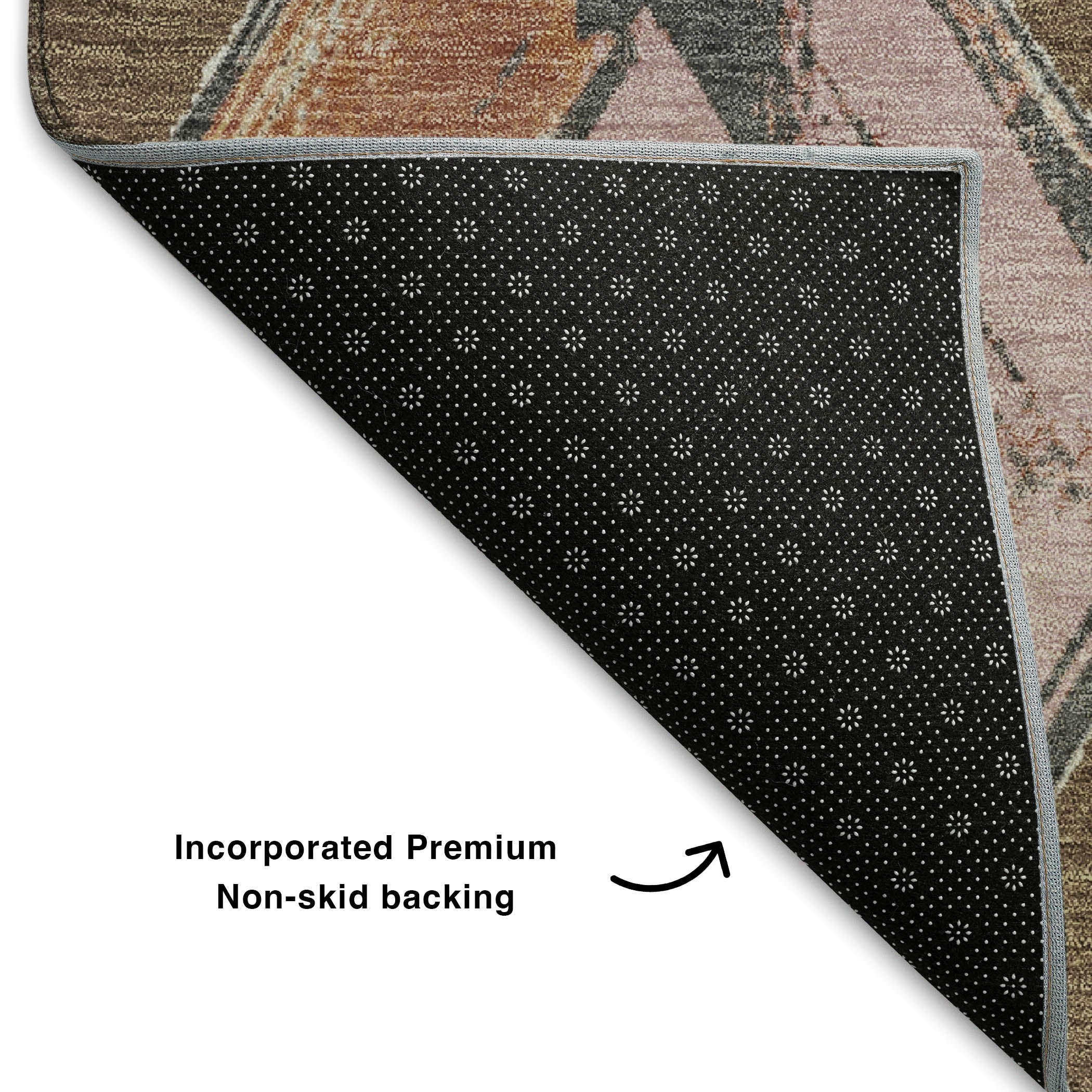 Kotor Machine Washable Transitional Brown Rug 1'8" x 2'6" #shape_Rectangle