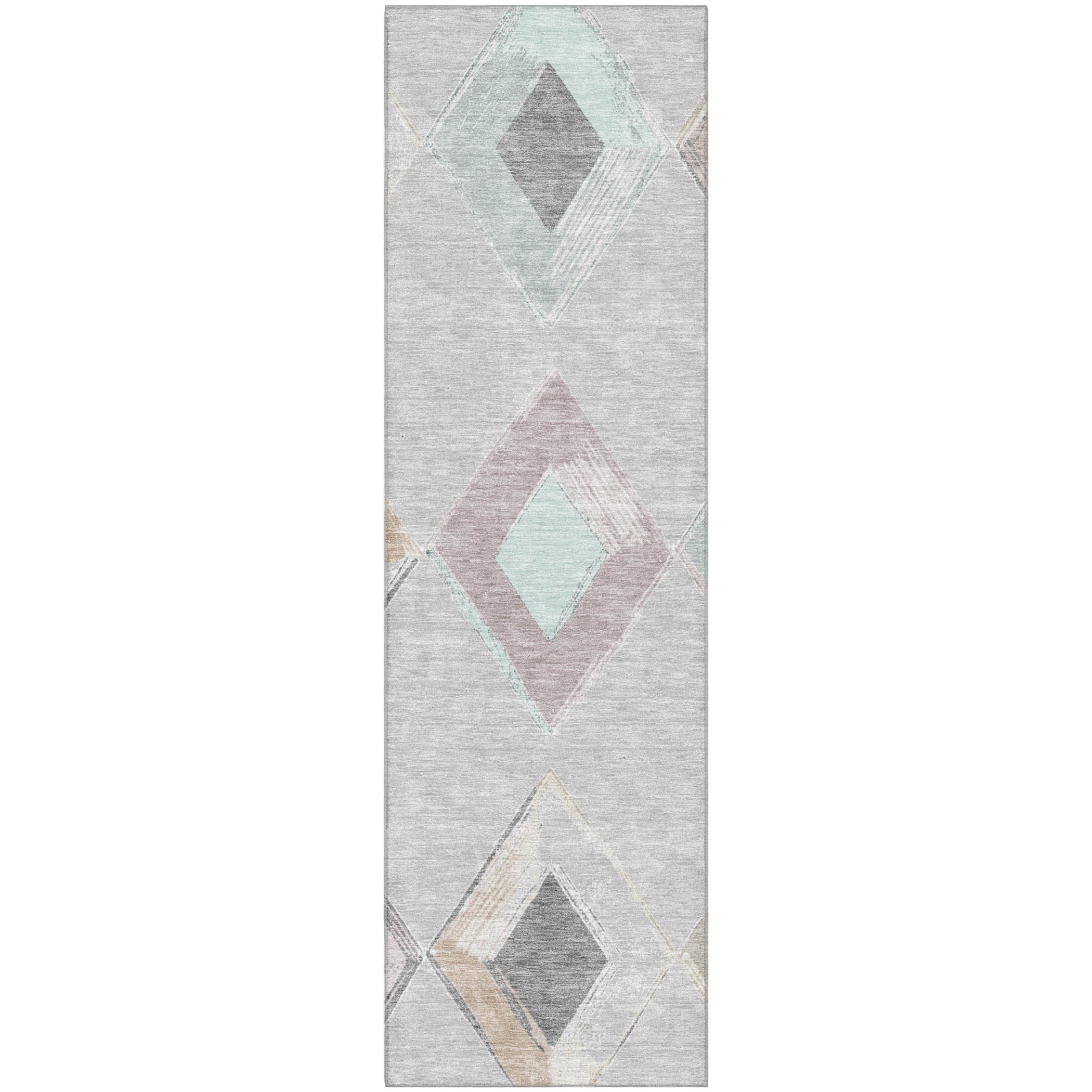 Kotor Machine Washable Transitional Gray Rug 2'3" x 7'6" #shape_Runner