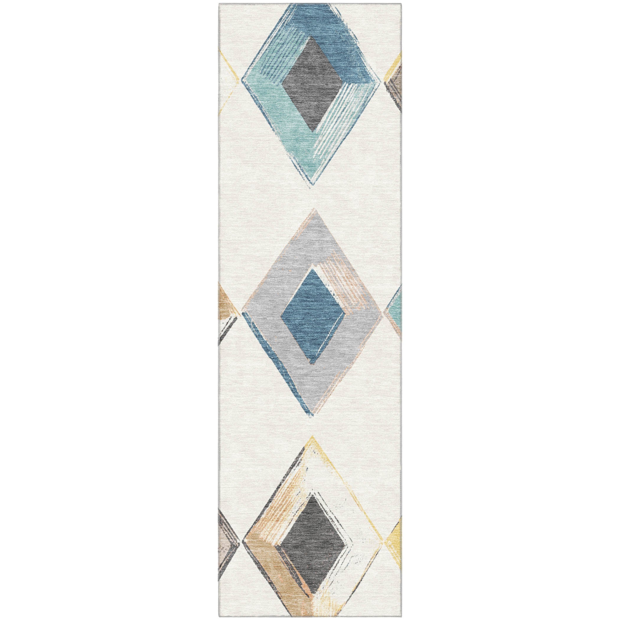 Kotor Machine Washable Transitional Ivory Rug 2'3" x 7'6" #shape_Runner