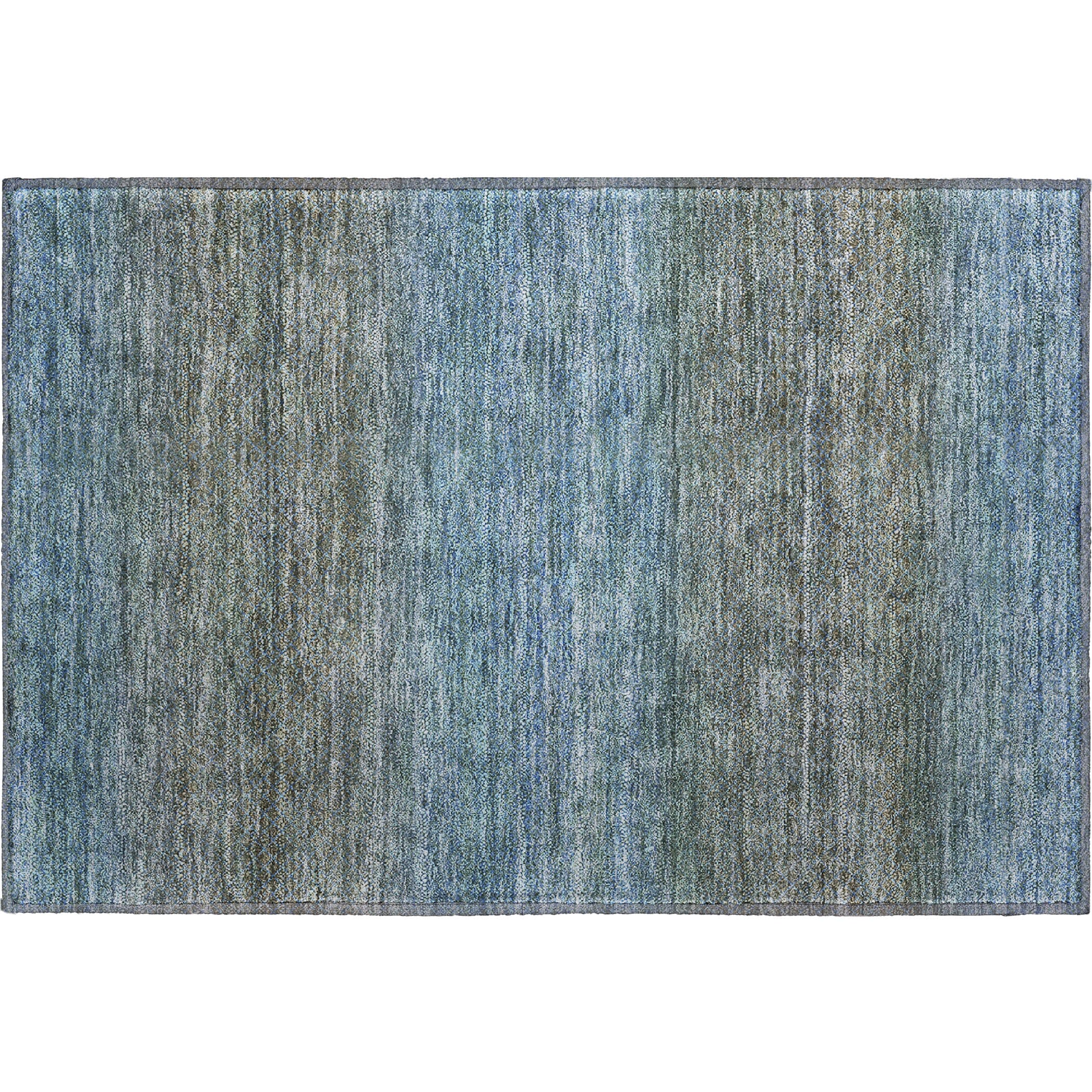 Havana Machine Washable Transitional Blue Rug 1'8" x 2'6" #shape_Rectangle