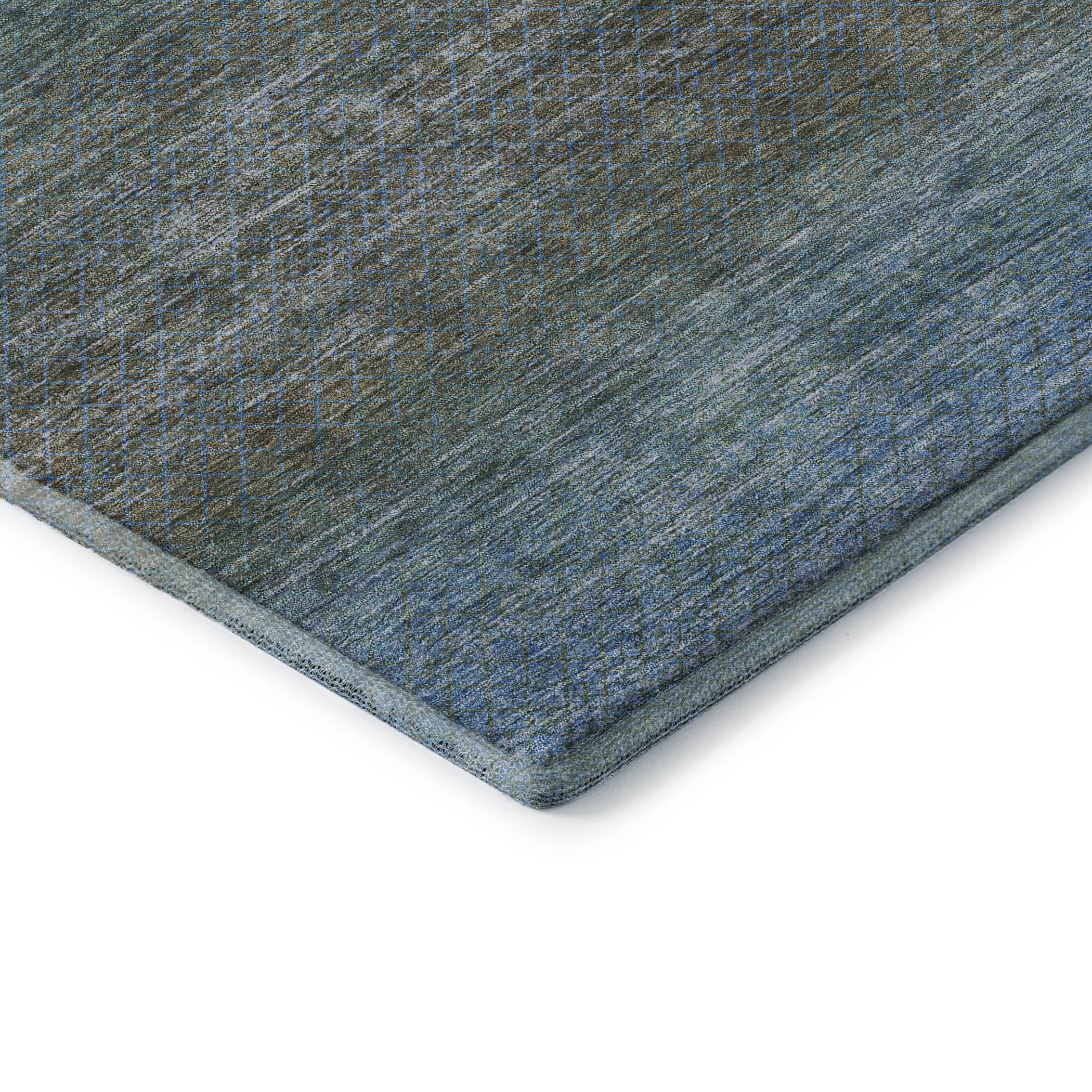 Havana Machine Washable Transitional Blue Rug 1'8" x 2'6" #shape_Rectangle