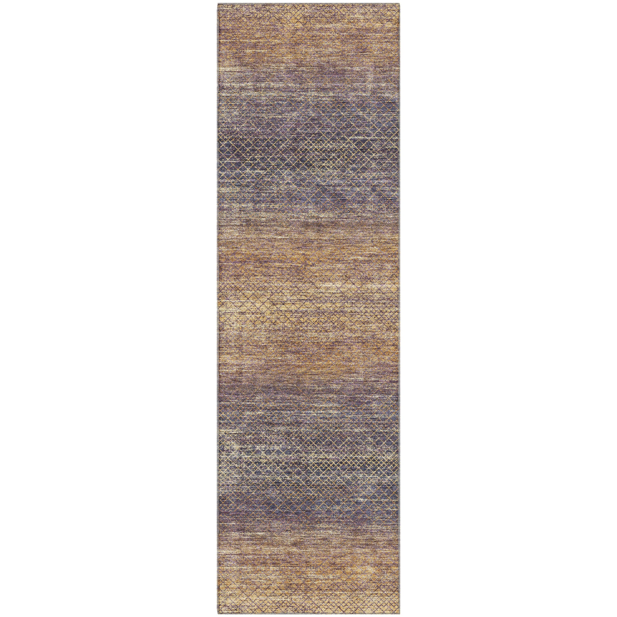 Havana Machine Washable Transitional Eggplant Purple Rug 2'3" x 7'6" #shape_Runner