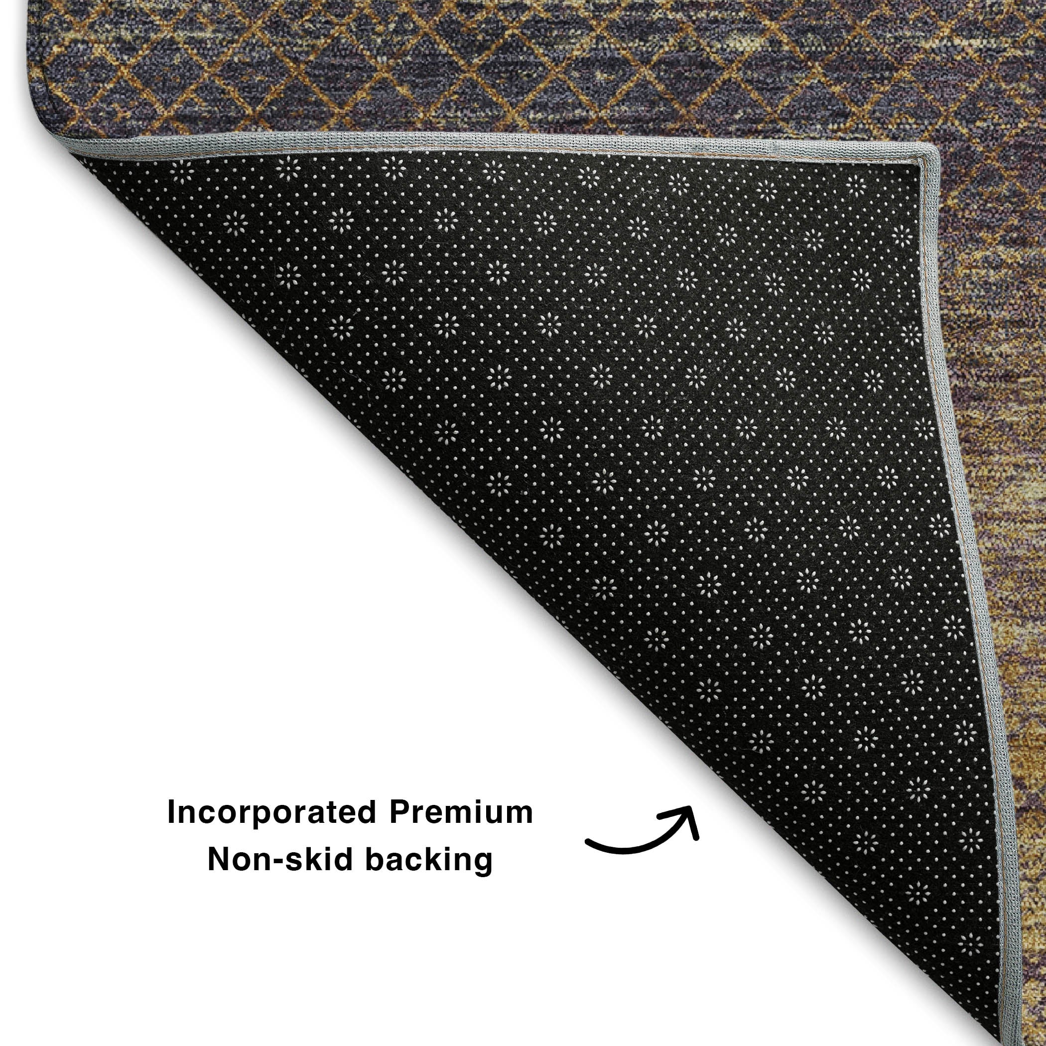 Havana Machine Washable Transitional Eggplant Purple Rug 1'8" x 2'6" #shape_Rectangle