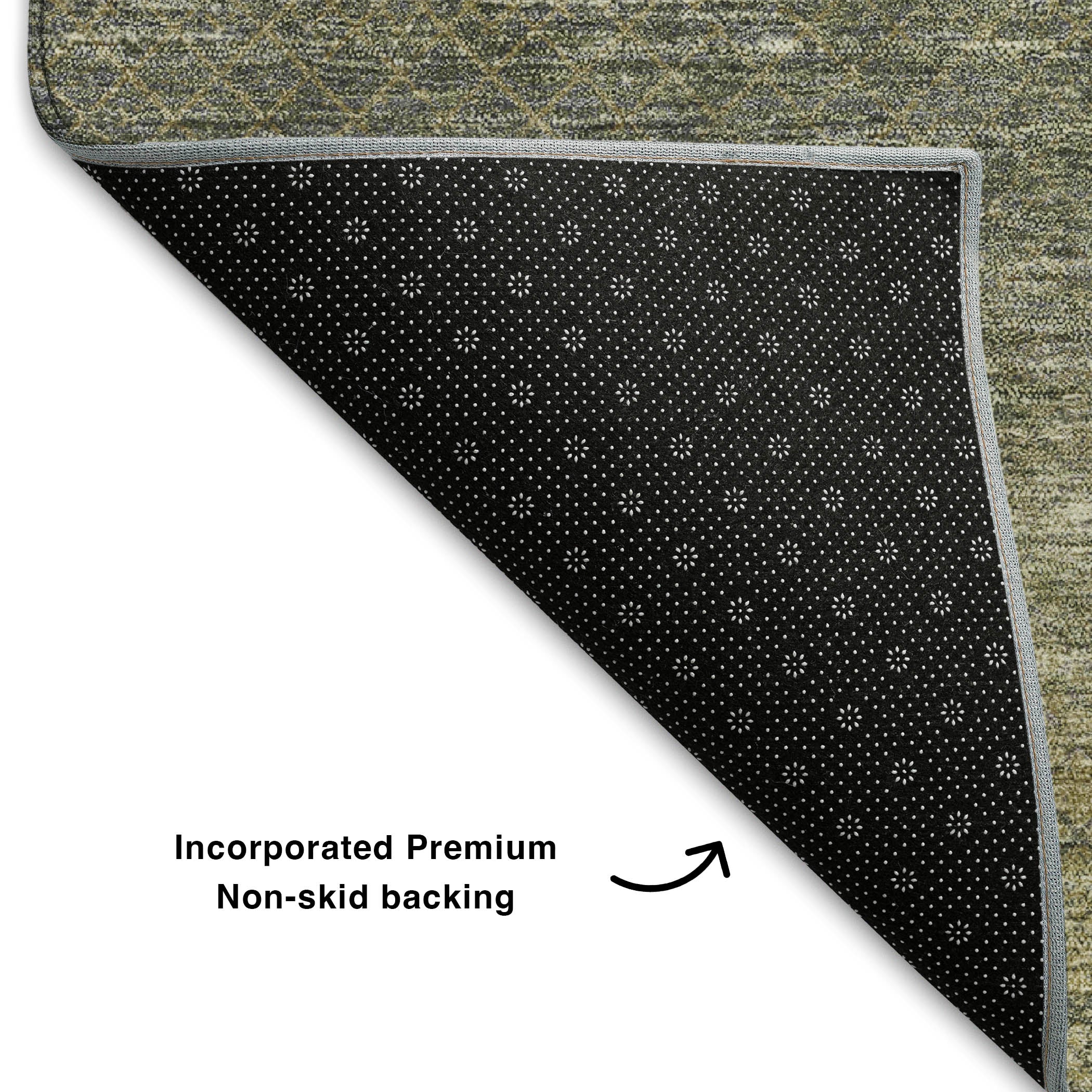 Havana Machine Washable Transitional Fern Green Rug 1'8" x 2'6" #shape_Rectangle