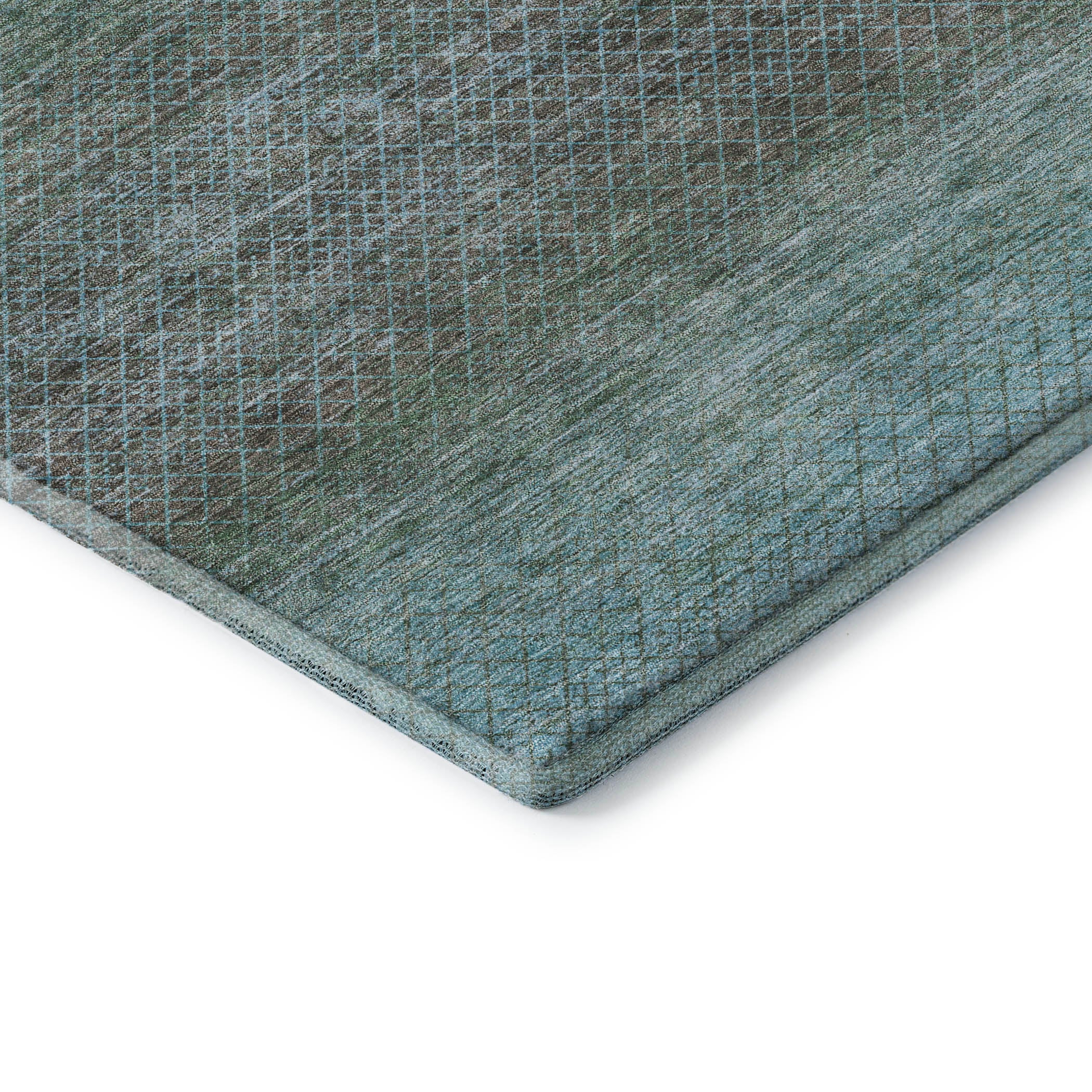 Havana Machine Washable Transitional Teal Rug 1'8" x 2'6" #shape_Rectangle