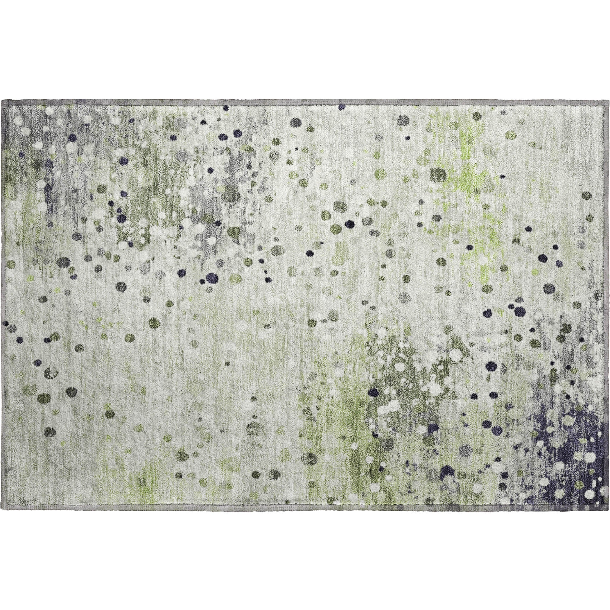 Prague Machine Washable Transitional Aloe Green Rug 1'8" x 2'6" #shape_Rectangle