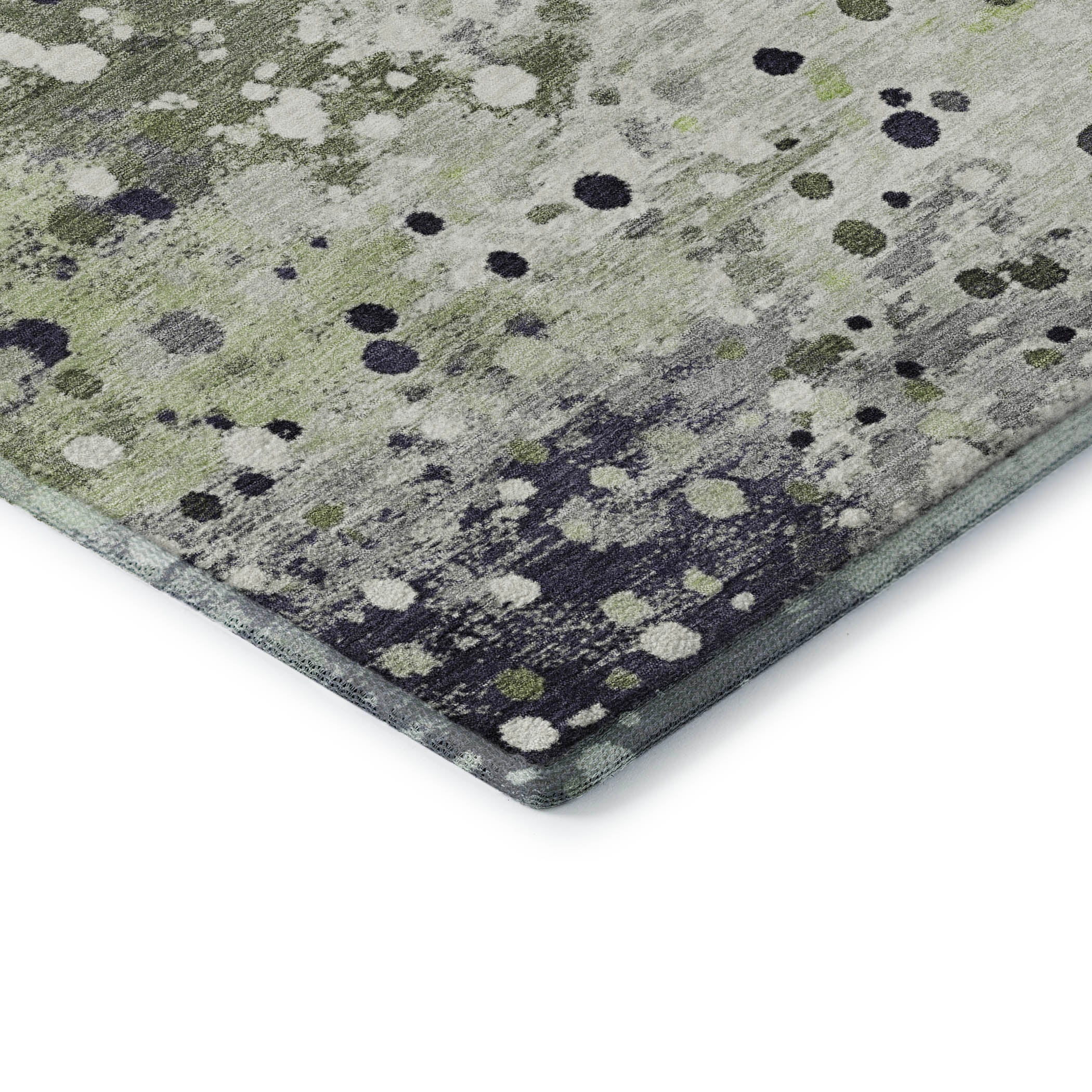 Prague Machine Washable Transitional Aloe Green Rug 1'8" x 2'6" #shape_Rectangle
