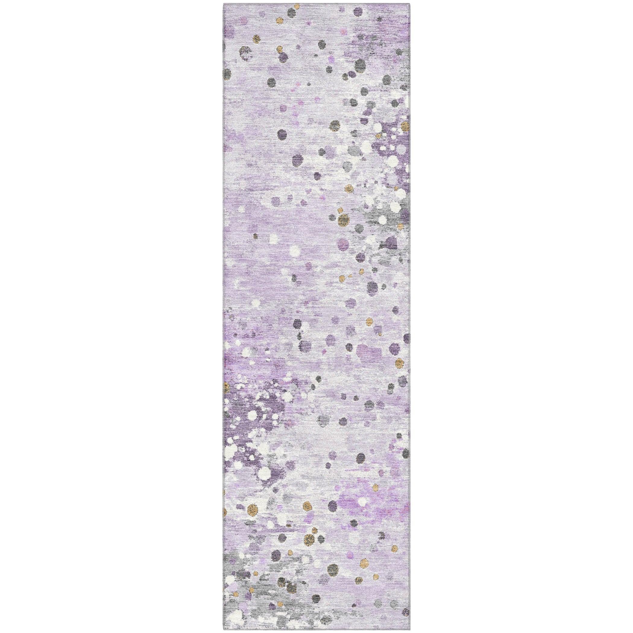 Prague Machine Washable Transitional Lavender Purple Rug 2'3" x 7'6" #shape_Runner