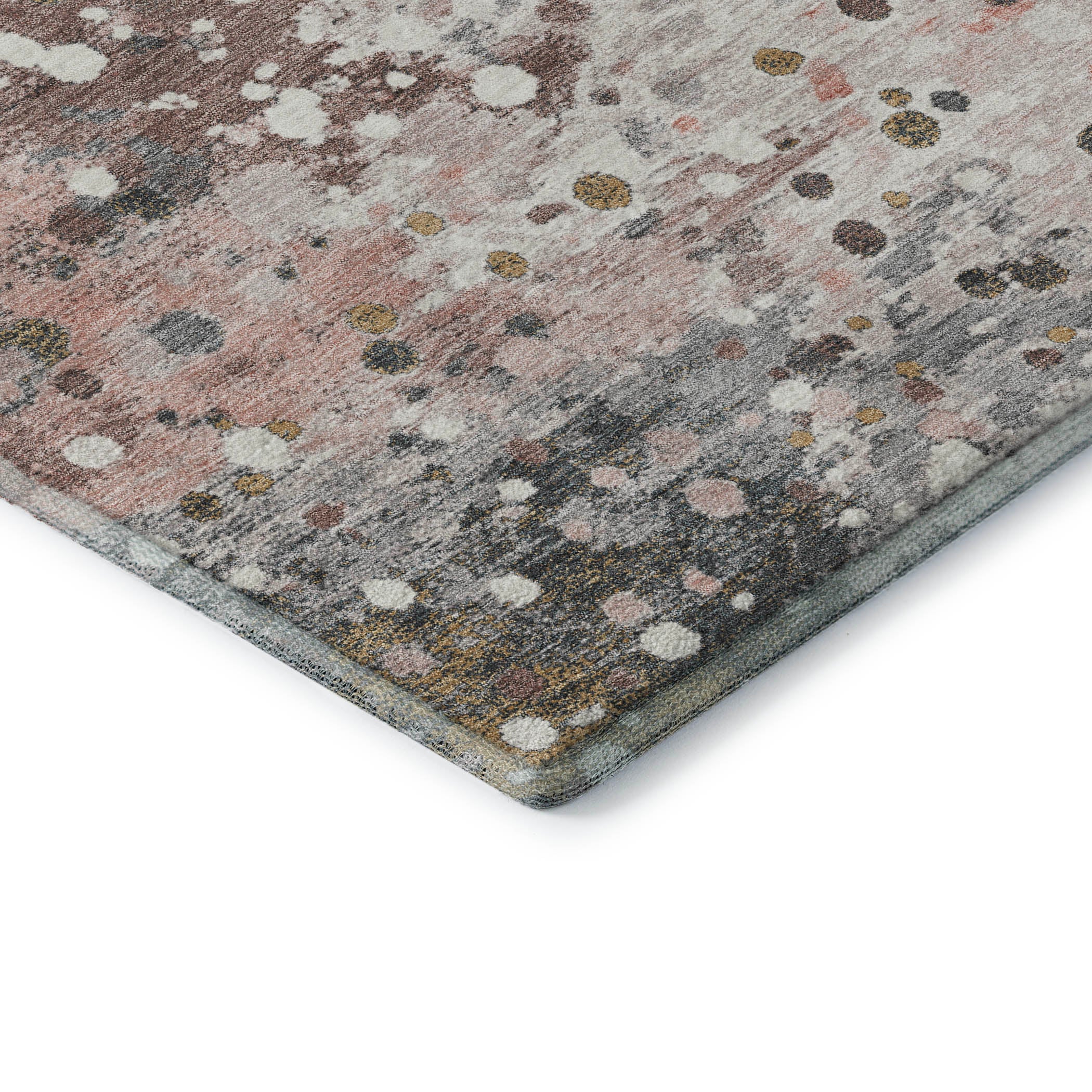 Prague Machine Washable Transitional Salmon Orange Rug 1'8" x 2'6" #shape_Rectangle