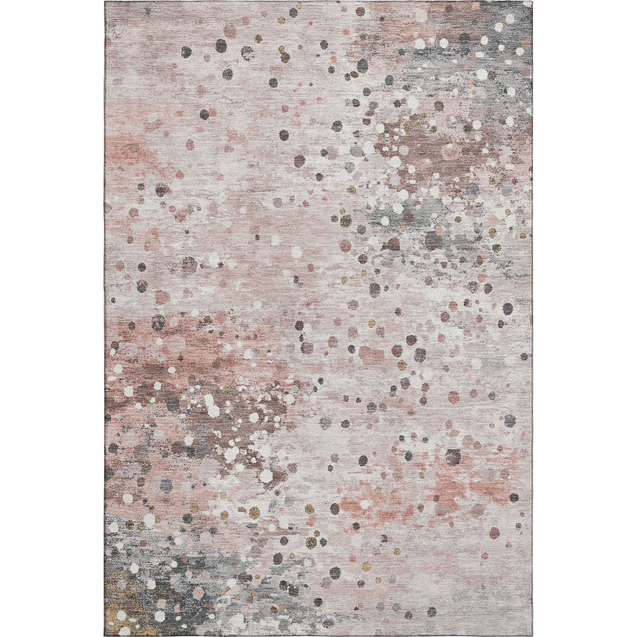 Prague Machine Washable Transitional Salmon Orange Rug 2'6" x 3'10" #shape_Rectangle