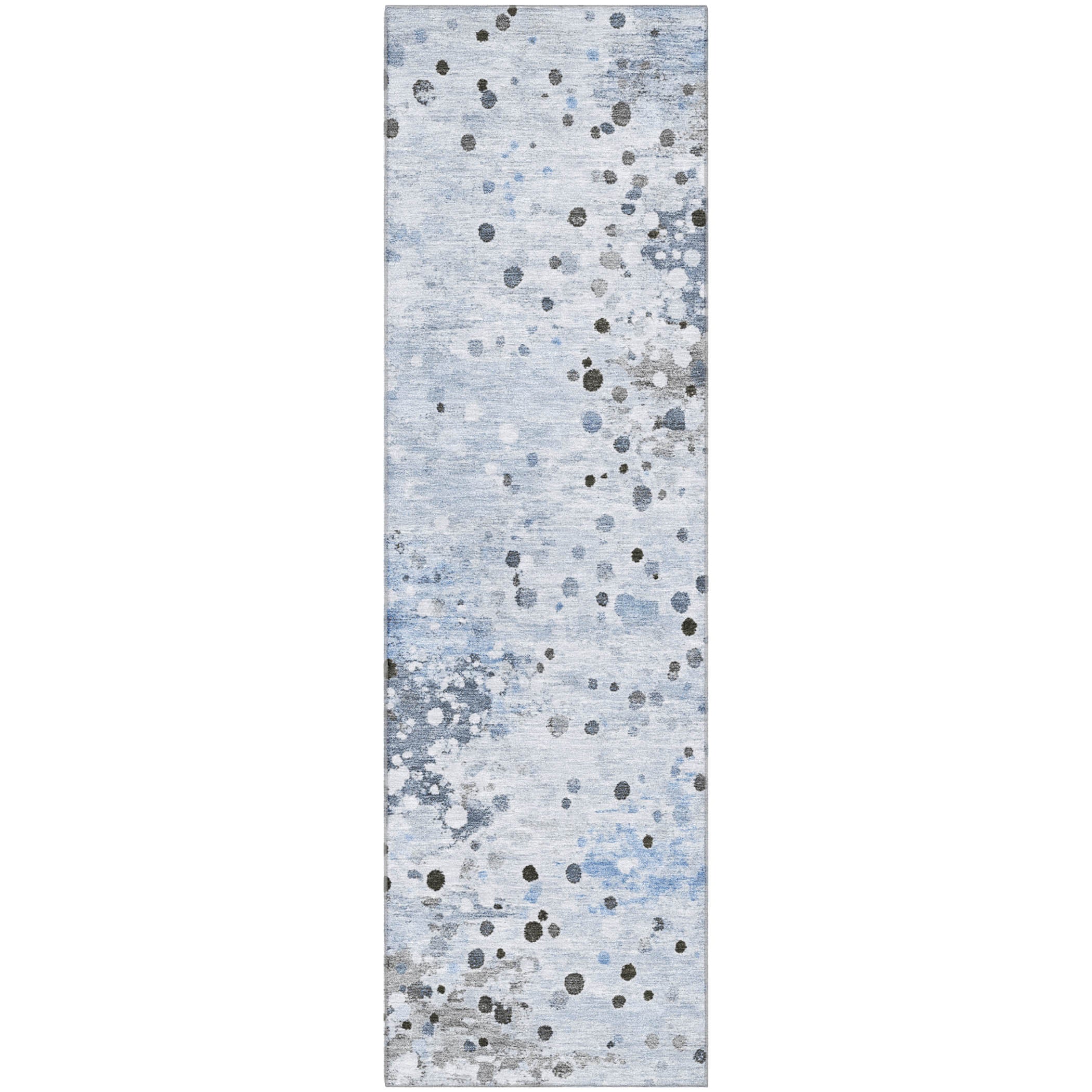 Prague Machine Washable Transitional Sky Blue Rug 2'3" x 7'6" #shape_Runner