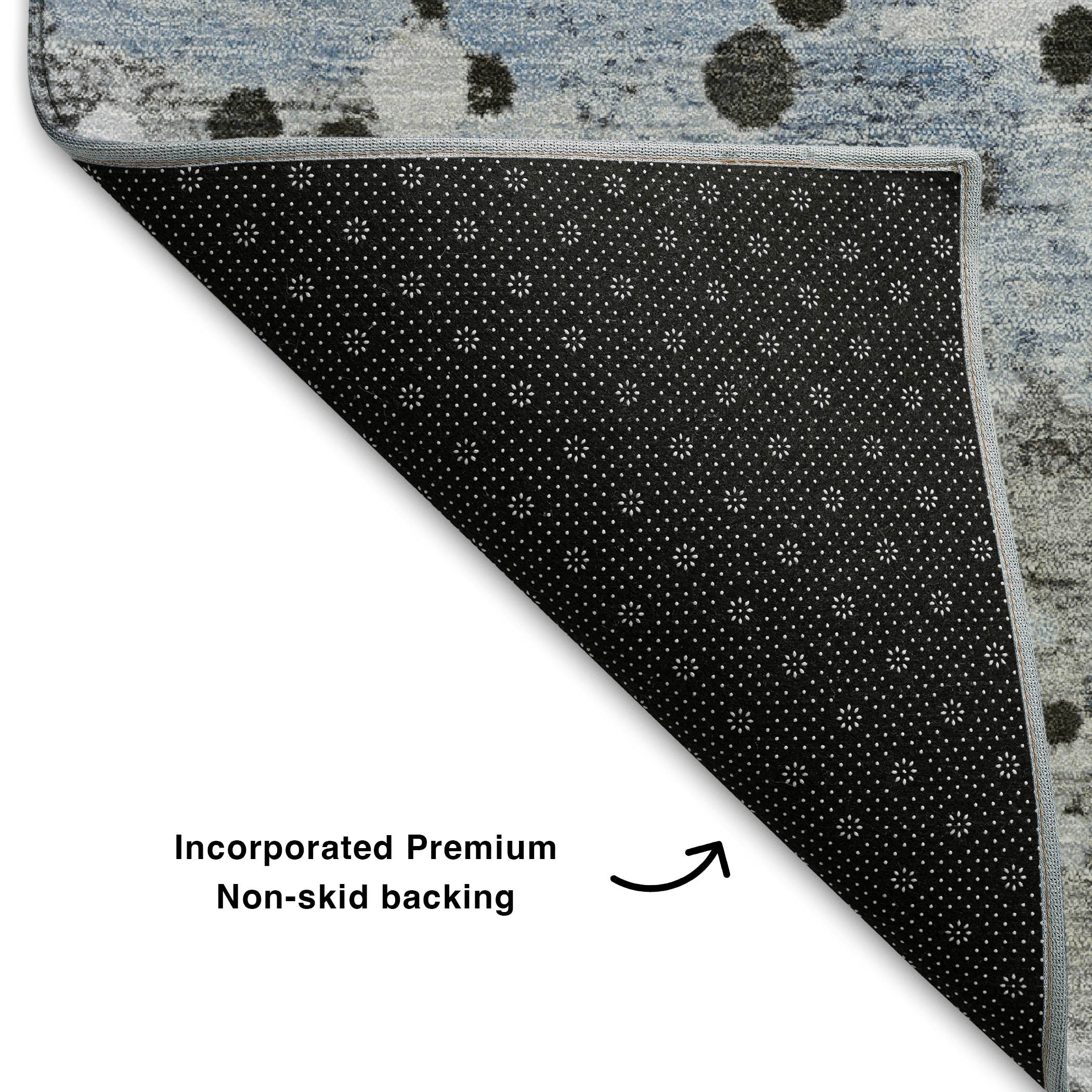 Prague Machine Washable Transitional Sky Blue Rug 1'8" x 2'6" #shape_Rectangle