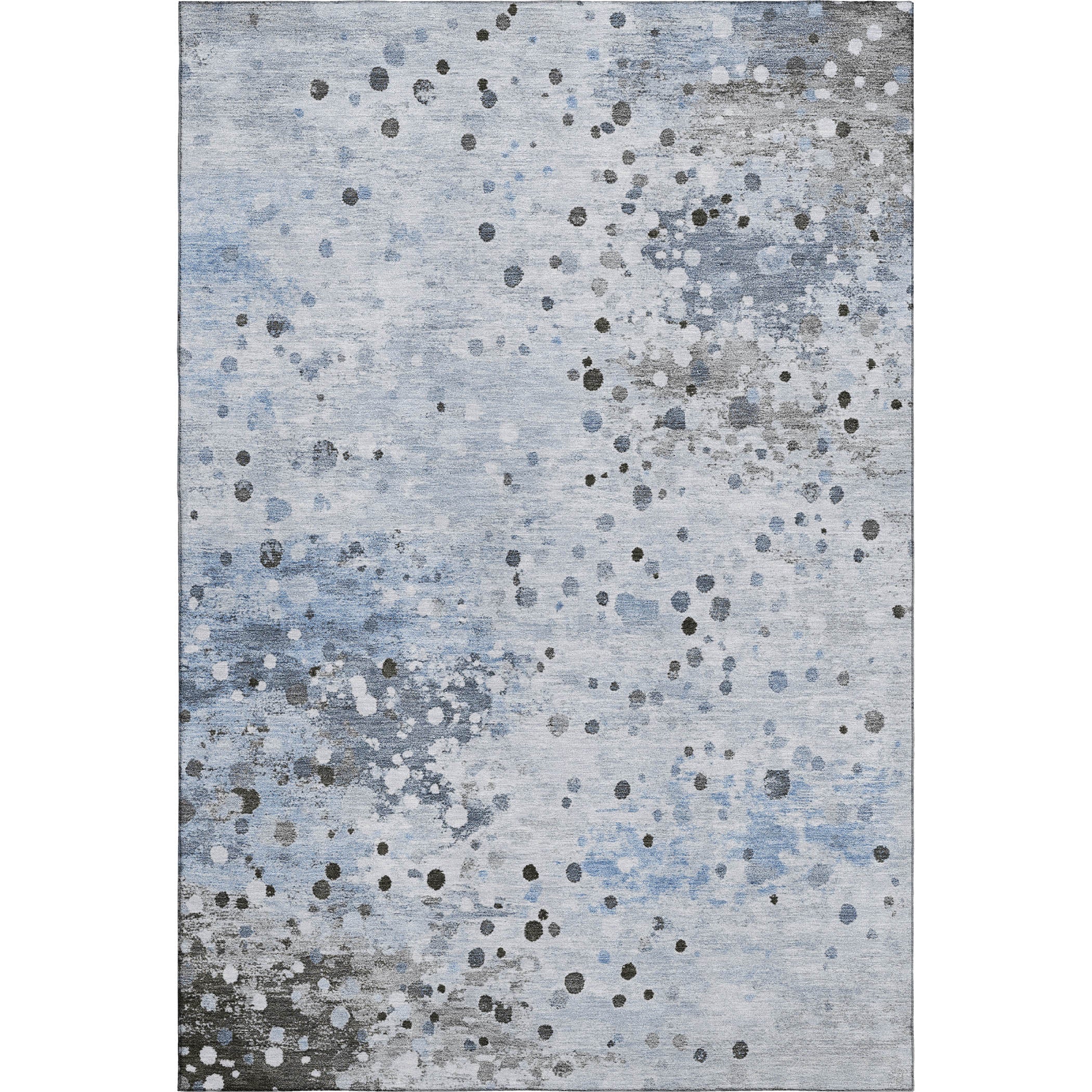 Prague Machine Washable Transitional Sky Blue Rug 2'6" x 3'10" #shape_Rectangle