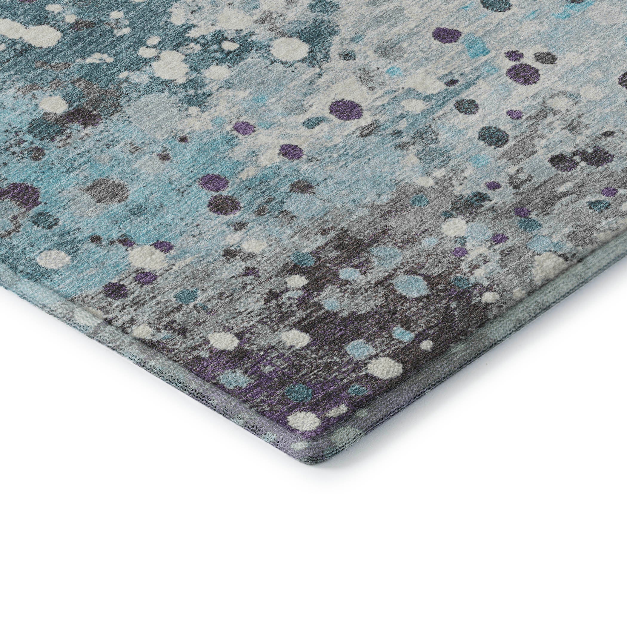 Prague Machine Washable Transitional Teal Rug 1'8" x 2'6" #shape_Rectangle