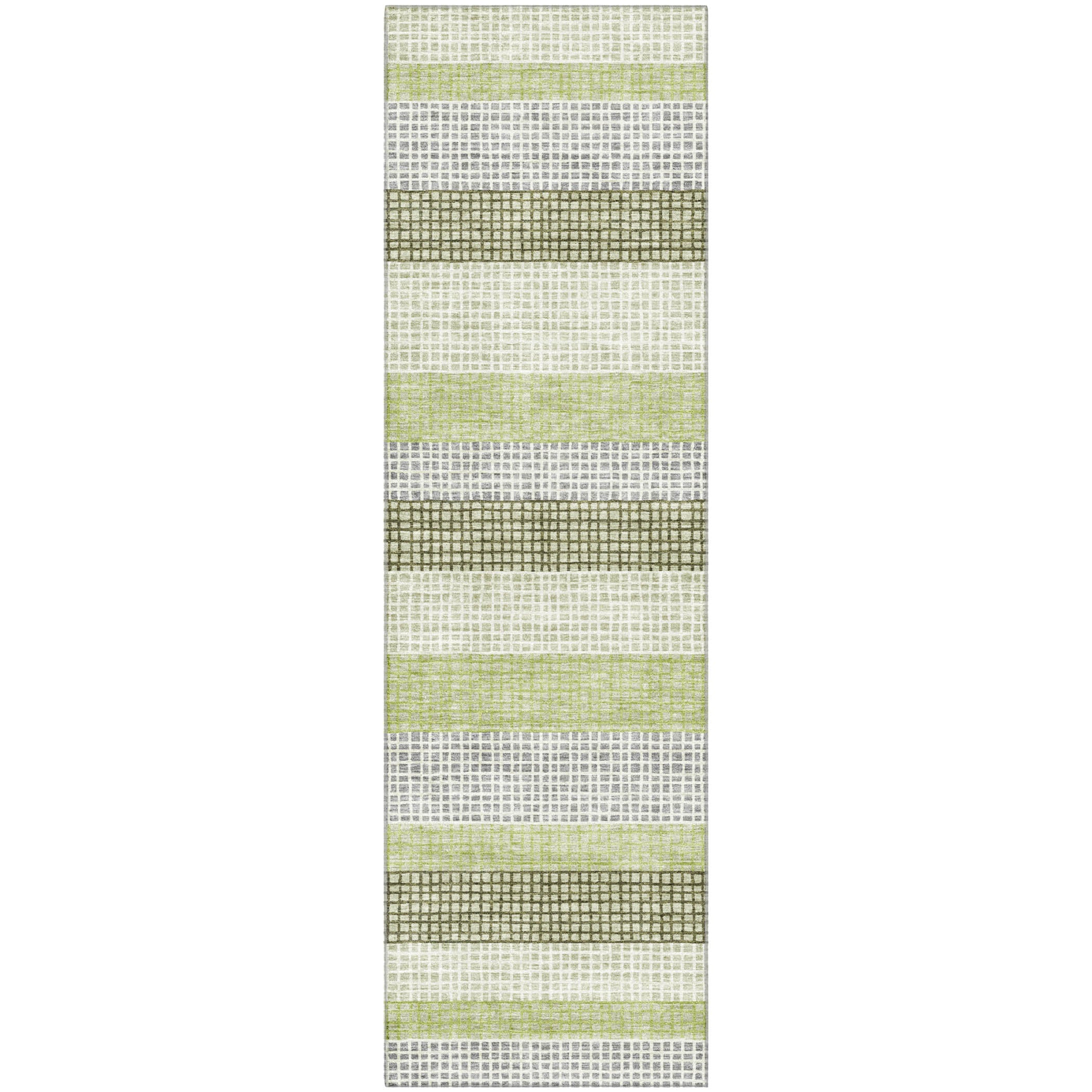 Queenstown Machine Washable Transitional Aloe Green Rug 2'3" x 7'6" #shape_Runner