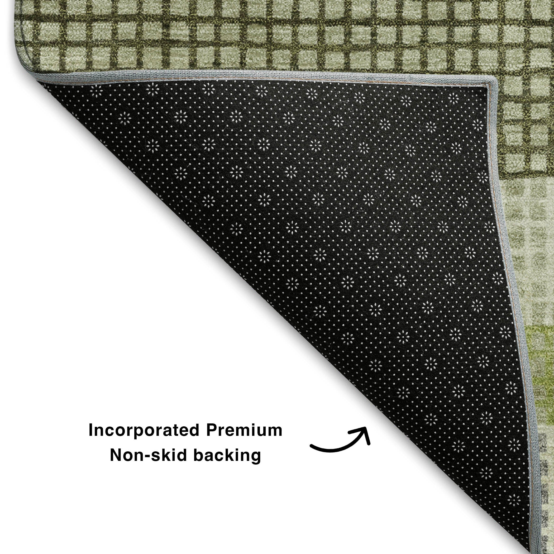 Queenstown Machine Washable Transitional Aloe Green Rug 1'8" x 2'6" #shape_Rectangle