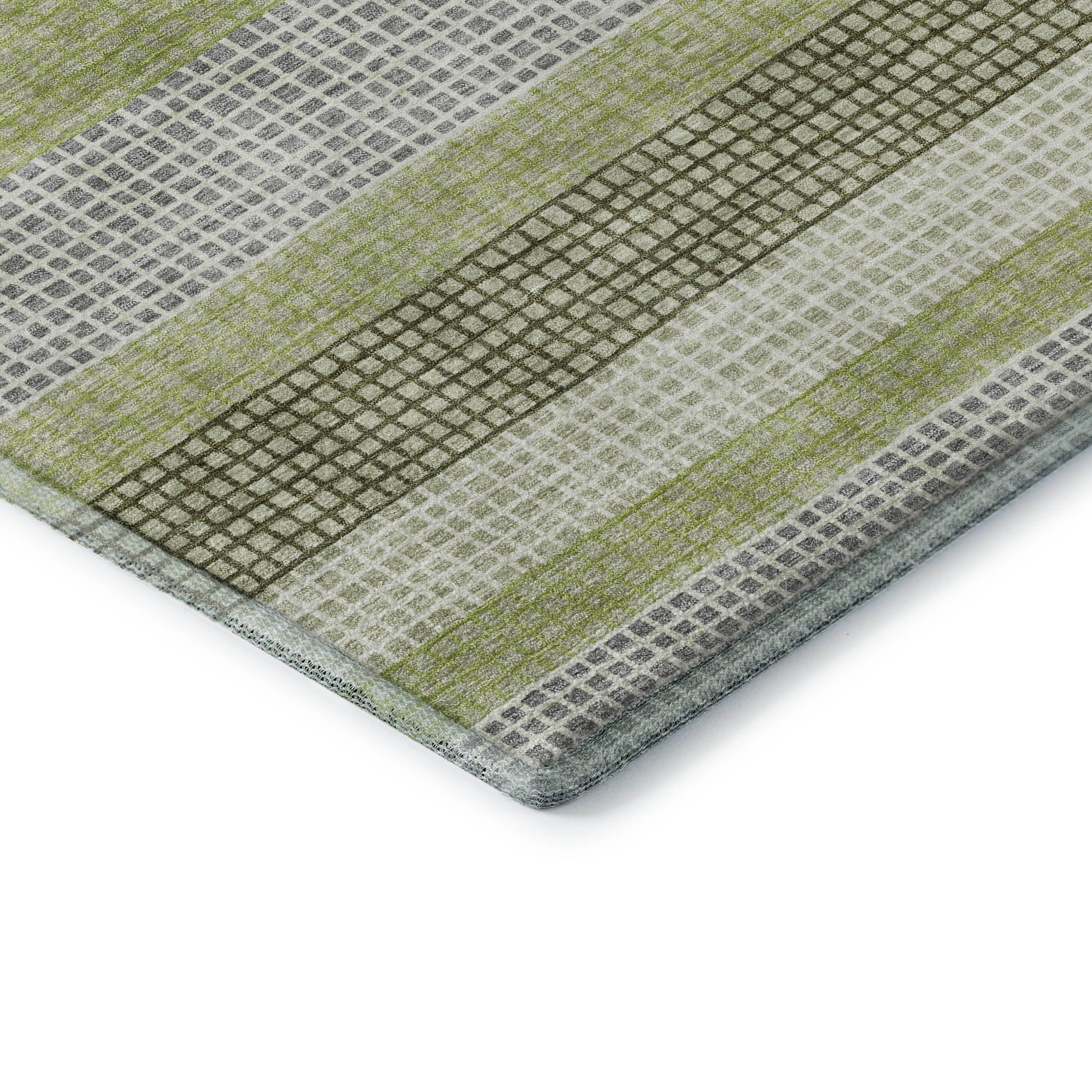 Queenstown Machine Washable Transitional Aloe Green Rug 1'8" x 2'6" #shape_Rectangle
