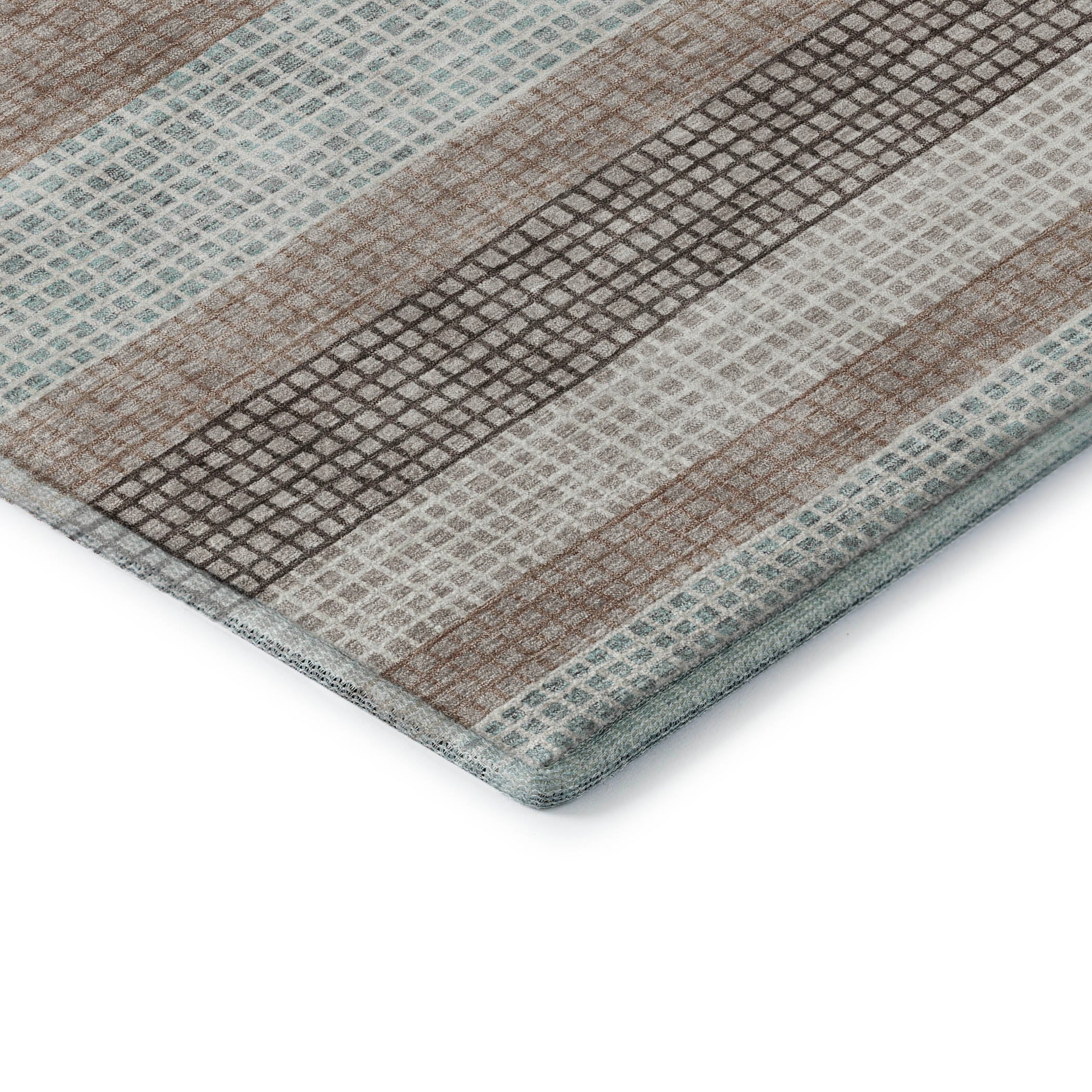 Queenstown Machine Washable Transitional Taupe Brown Rug 1'8" x 2'6" #shape_Rectangle