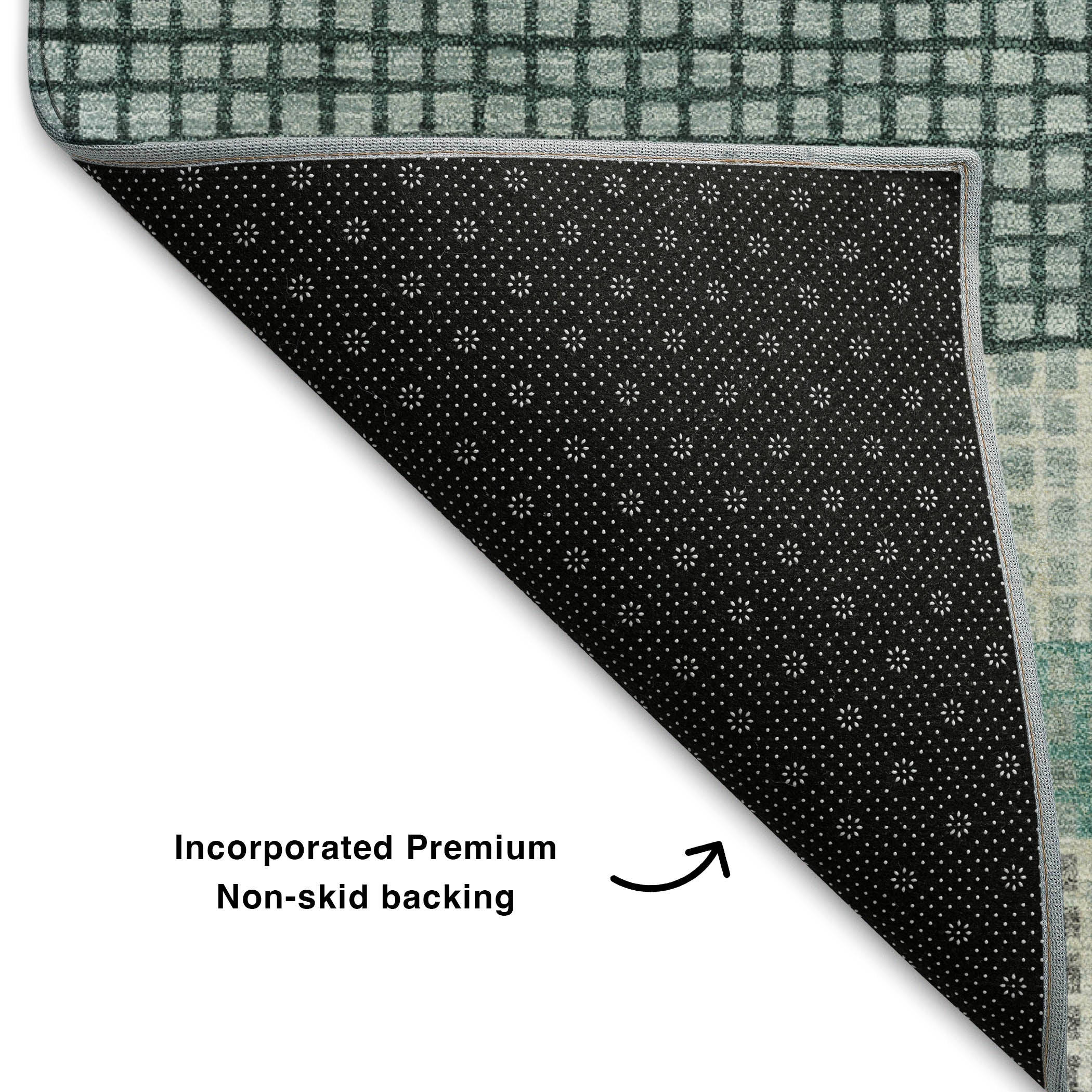 Queenstown Machine Washable Transitional Teal Rug 1'8" x 2'6" #shape_Rectangle