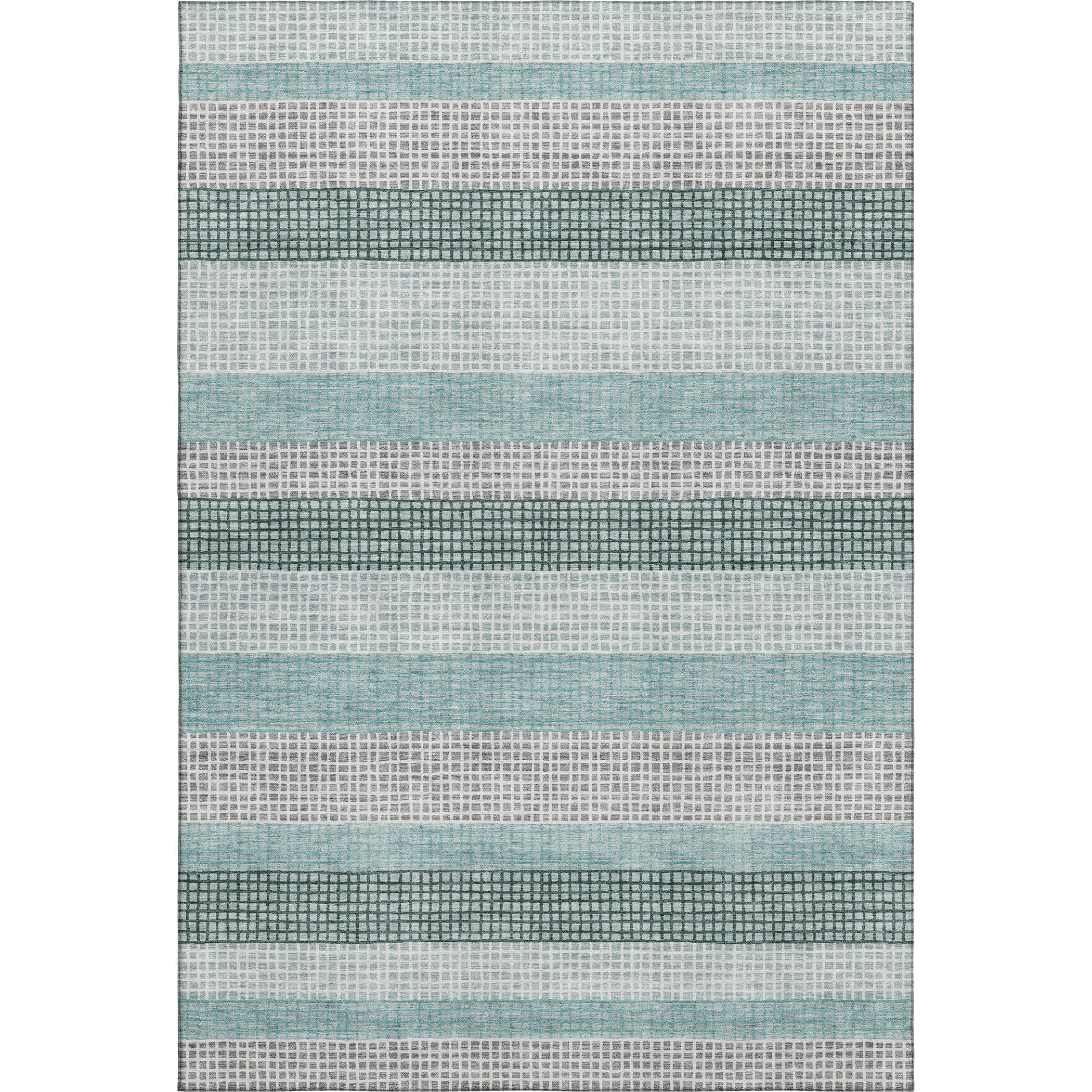 Queenstown Machine Washable Transitional Teal Rug 2'6" x 3'10" #shape_Rectangle