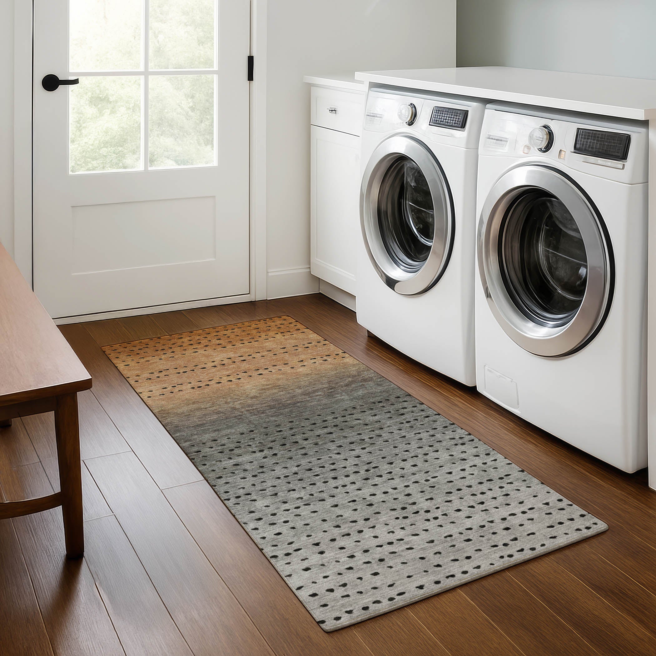 Luang Prabang Machine Washable Transitional Copper Orange Rug 2'3" x 7'6" #shape_Runner