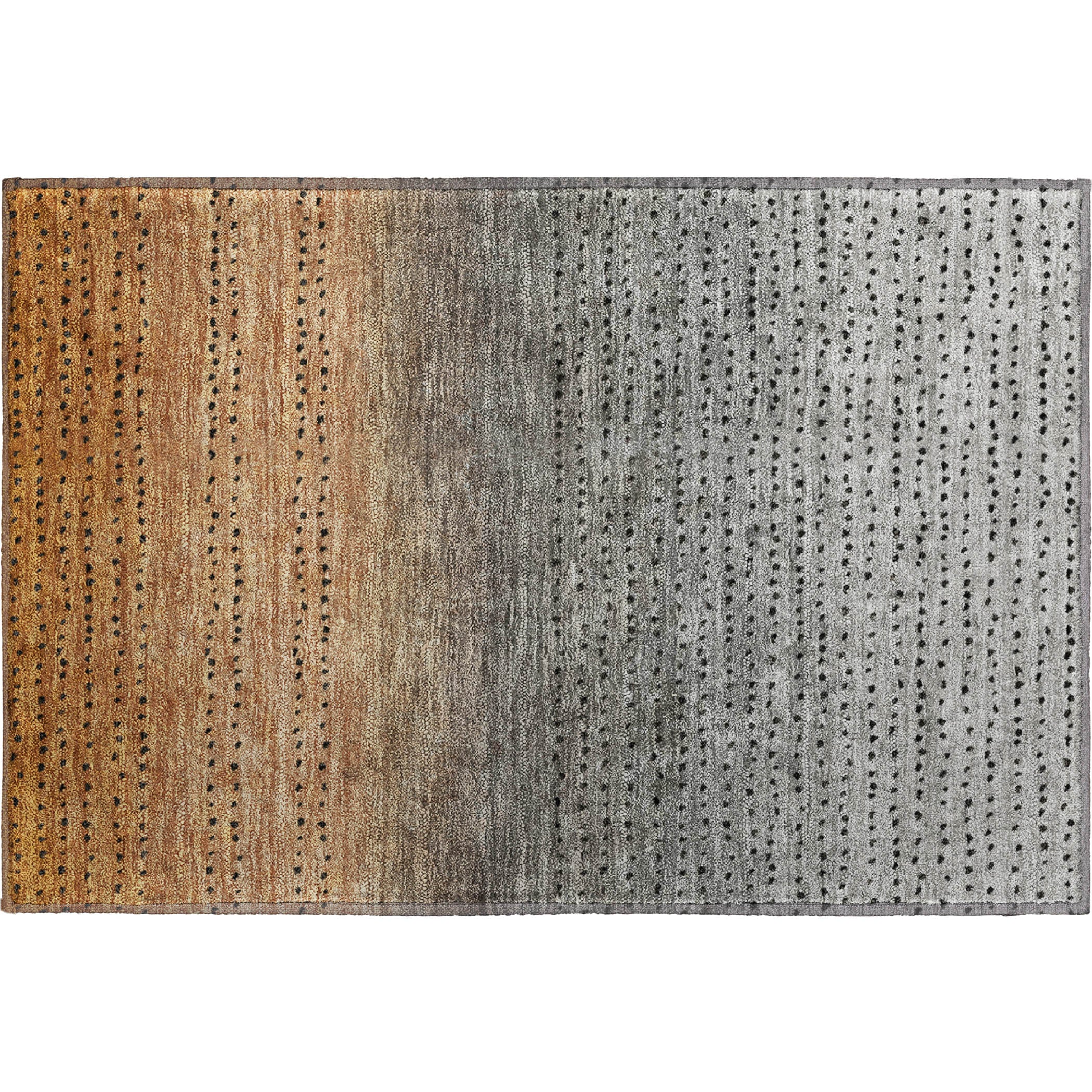 Luang Prabang Machine Washable Transitional Copper Orange Rug 1'8" x 2'6" #shape_Rectangle