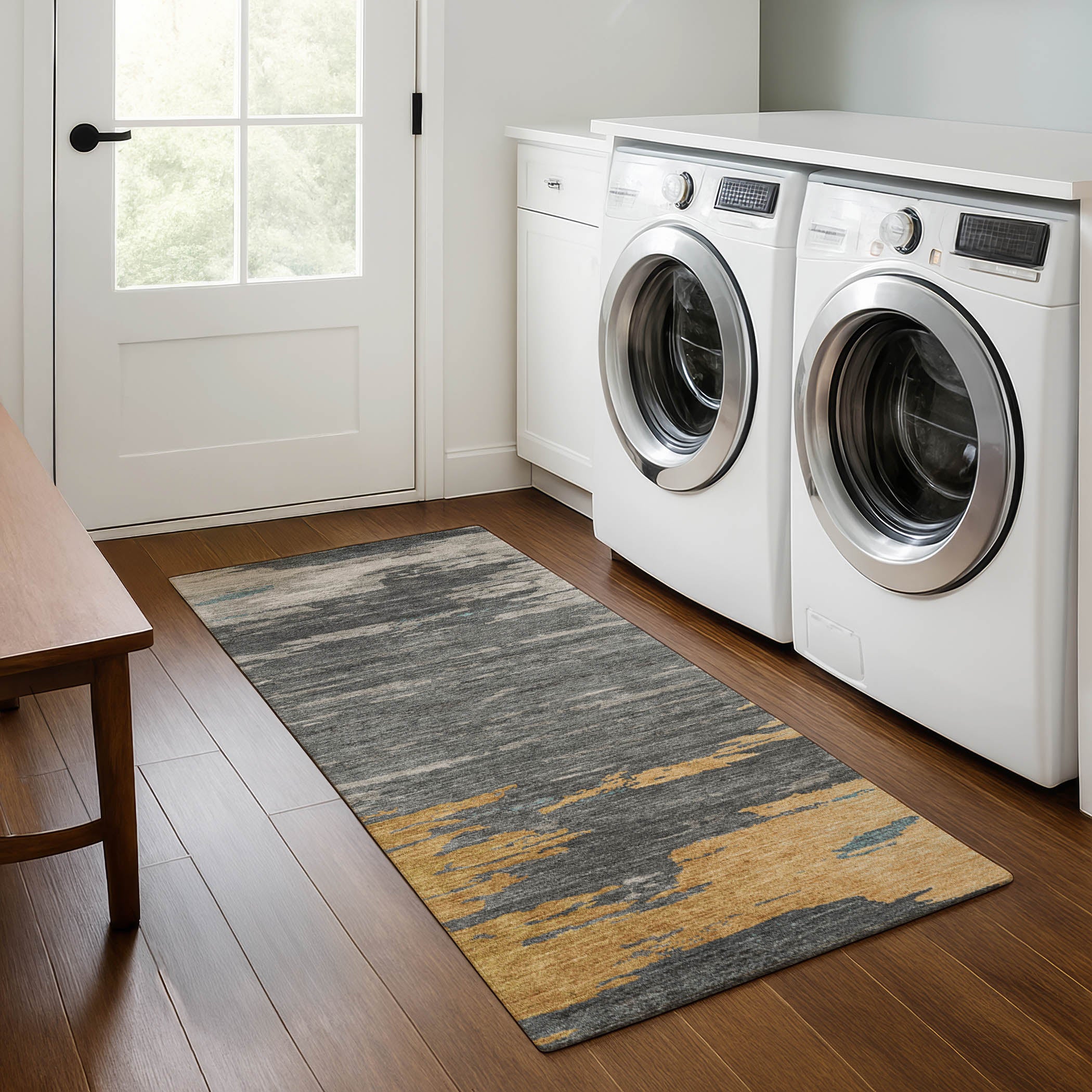 Jaipur Machine Washable Transitional Gold Rug 2'3" x 7'6" #shape_Runner