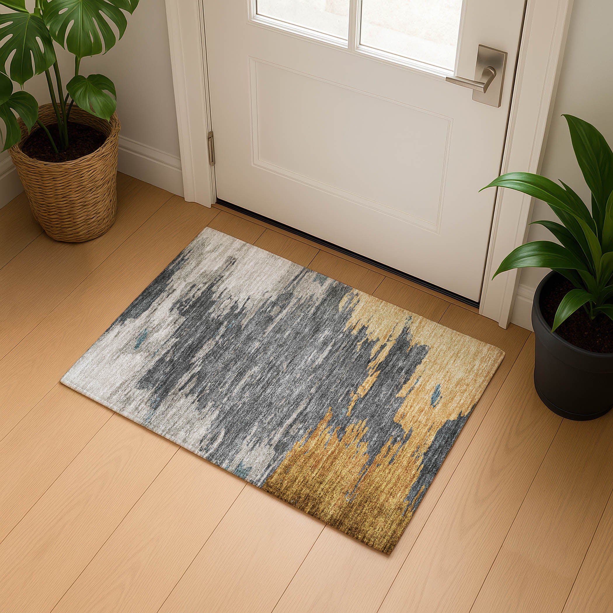 Jaipur Machine Washable Transitional Gold Rug 1'8" x 2'6" #shape_Rectangle