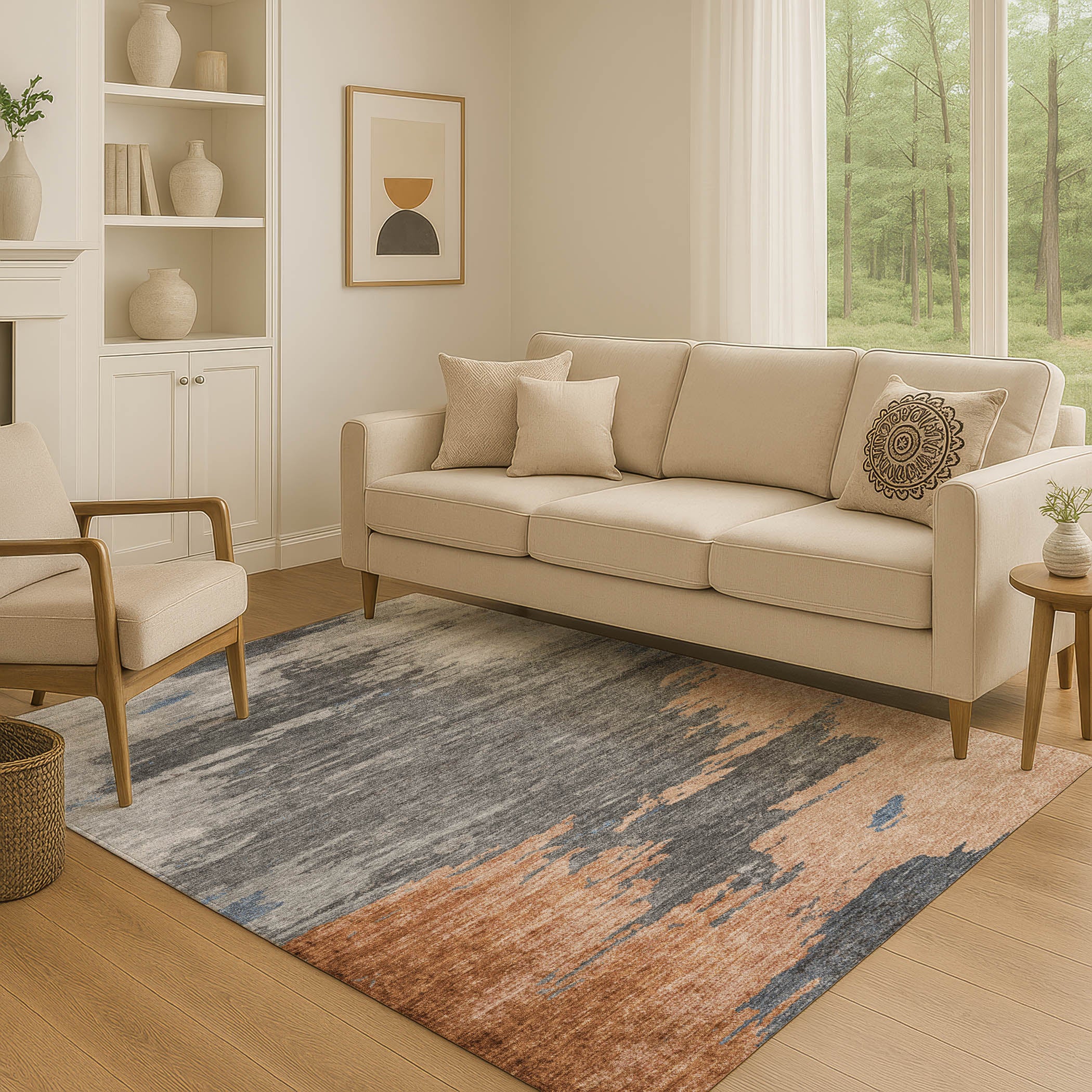 Jaipur Machine Washable Transitional Paprika Orange Rug 2'6" x 3'10" #shape_Rectangle