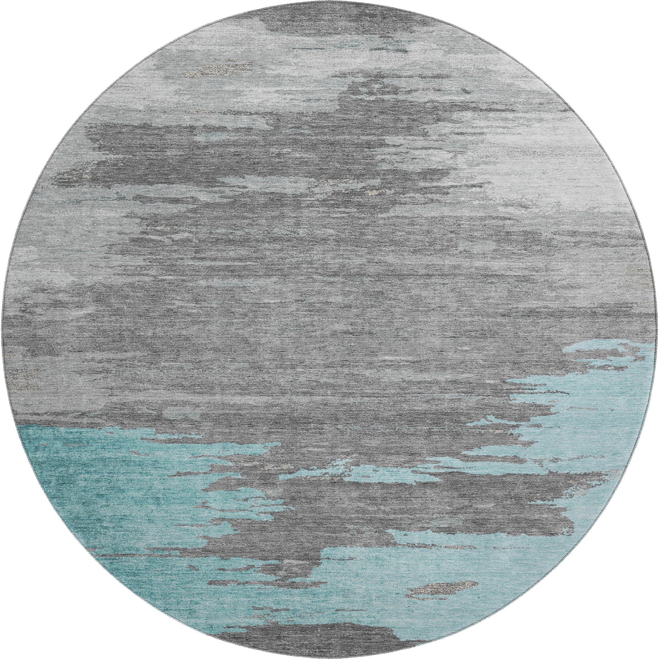 Jaipur Machine Washable Transitional Teal Rug 8' x 8' #shape_Round