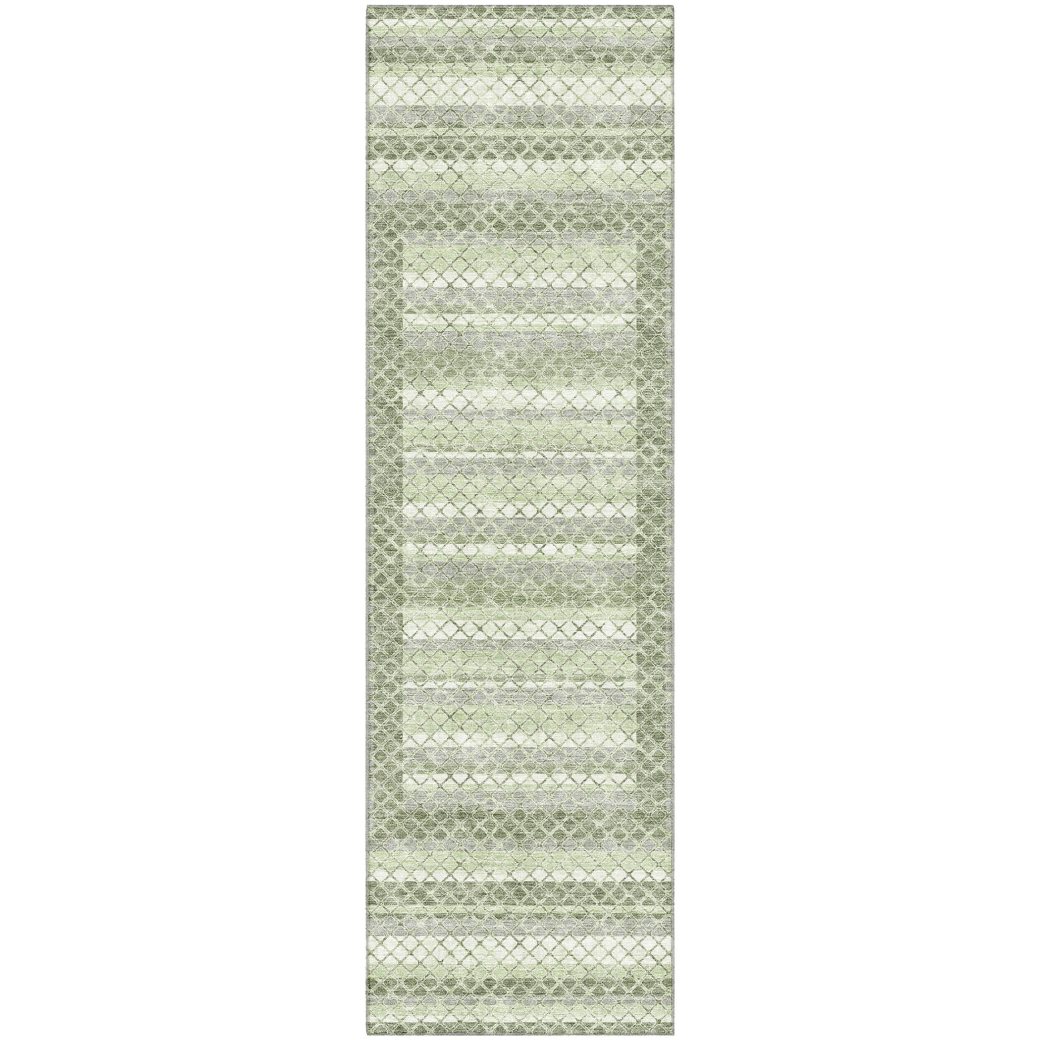 Mostar Machine Washable Transitional Aloe Green Rug 2'3" x 7'6" #shape_Runner