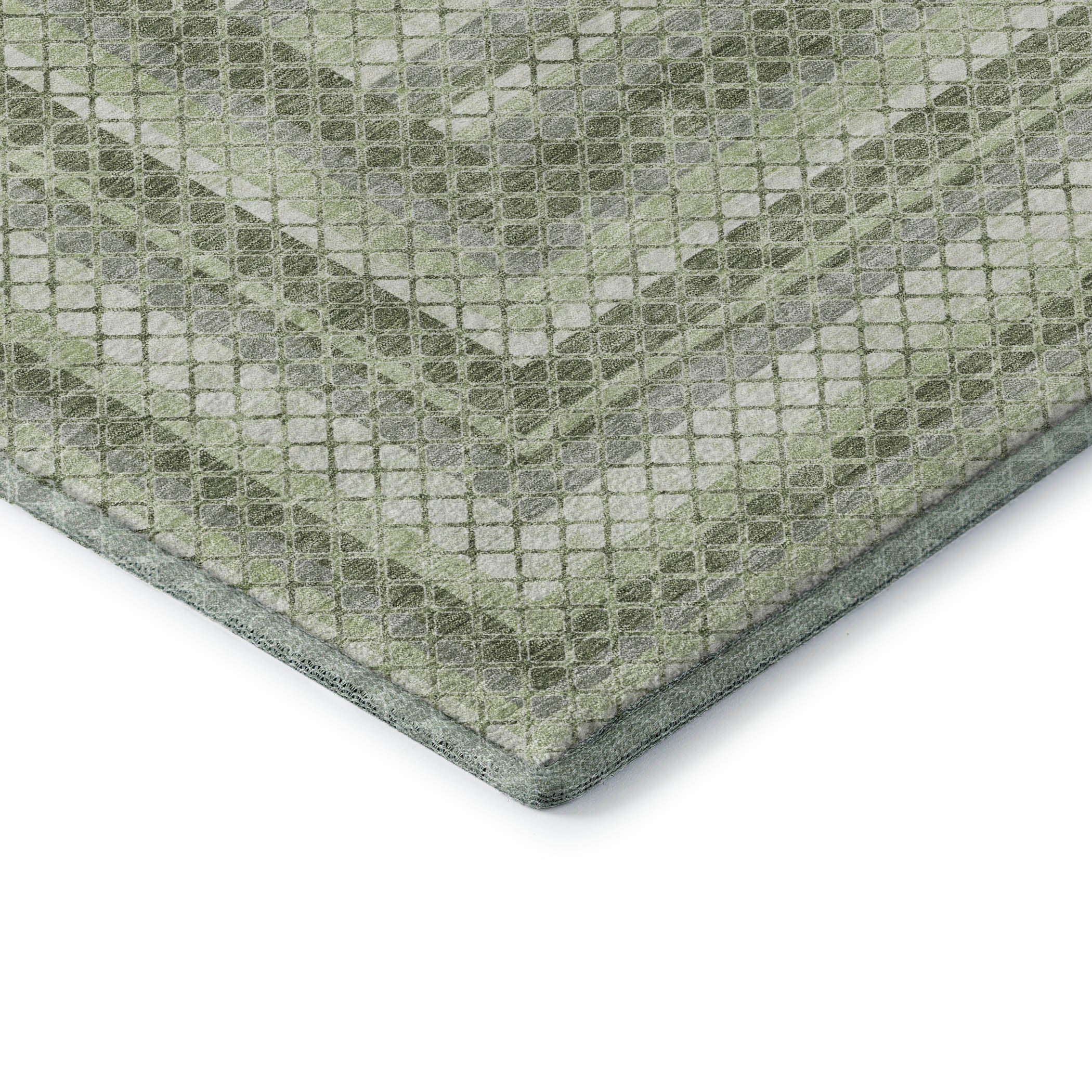 Mostar Machine Washable Transitional Aloe Green Rug 1'8" x 2'6" #shape_Rectangle