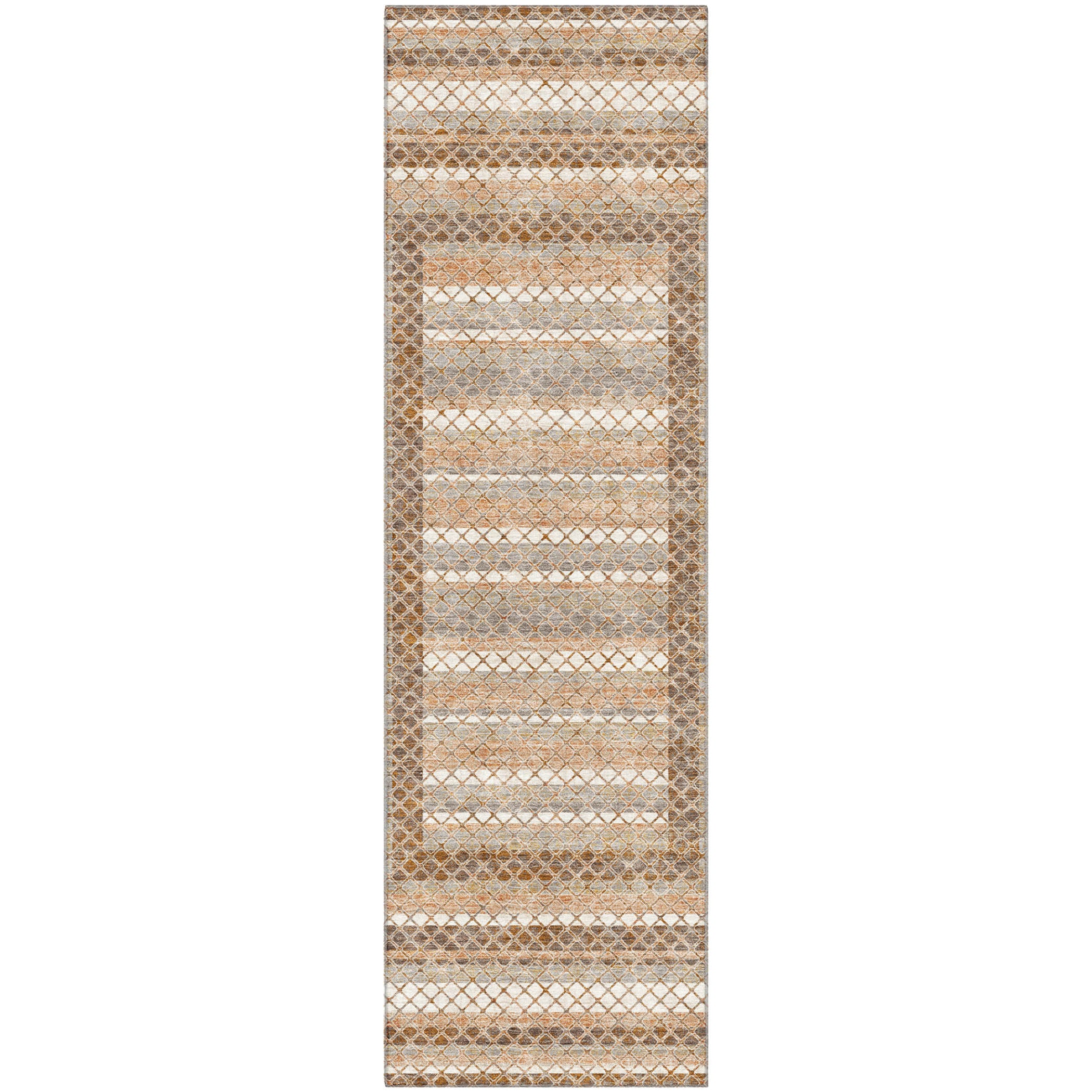 Mostar Machine Washable Transitional Chocolate Brown Rug 2'3" x 7'6" #shape_Runner