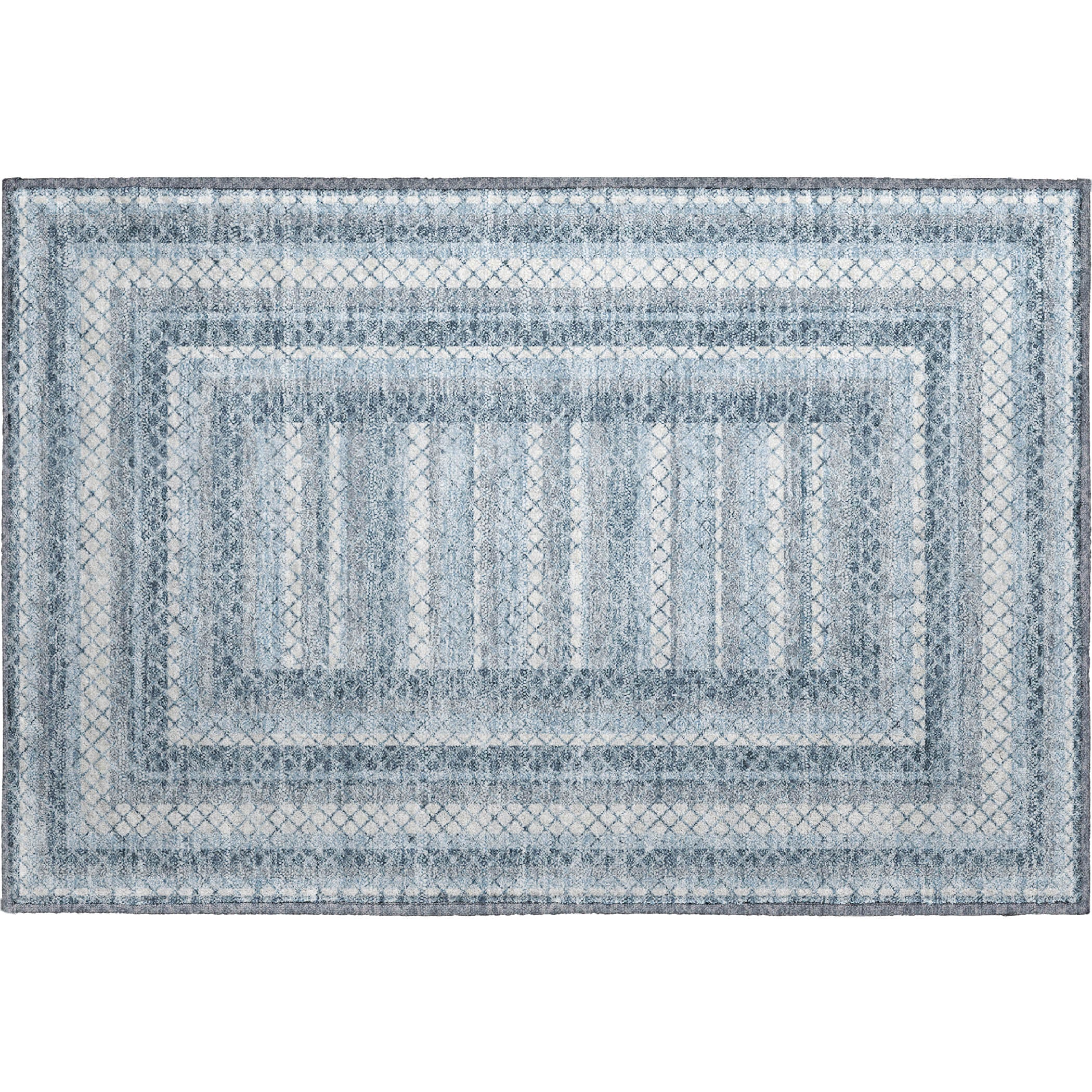 Mostar Machine Washable Transitional Denim Blue Rug 1'8" x 2'6" #shape_Rectangle