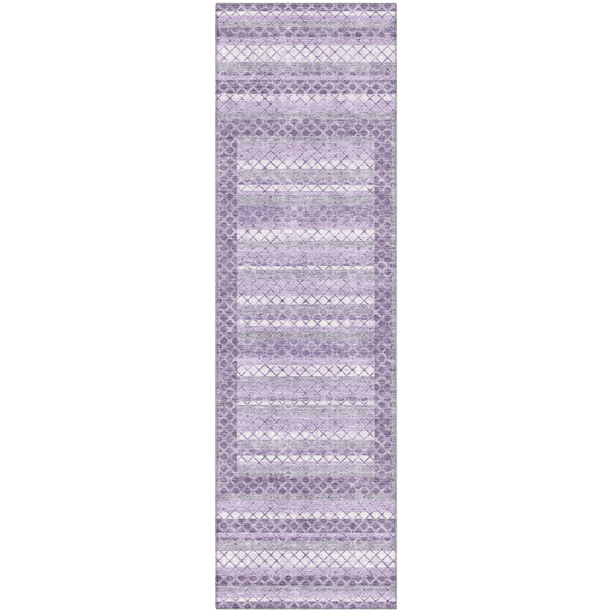 Mostar Machine Washable Transitional Lavender Purple Rug 2'3" x 7'6" #shape_Runner