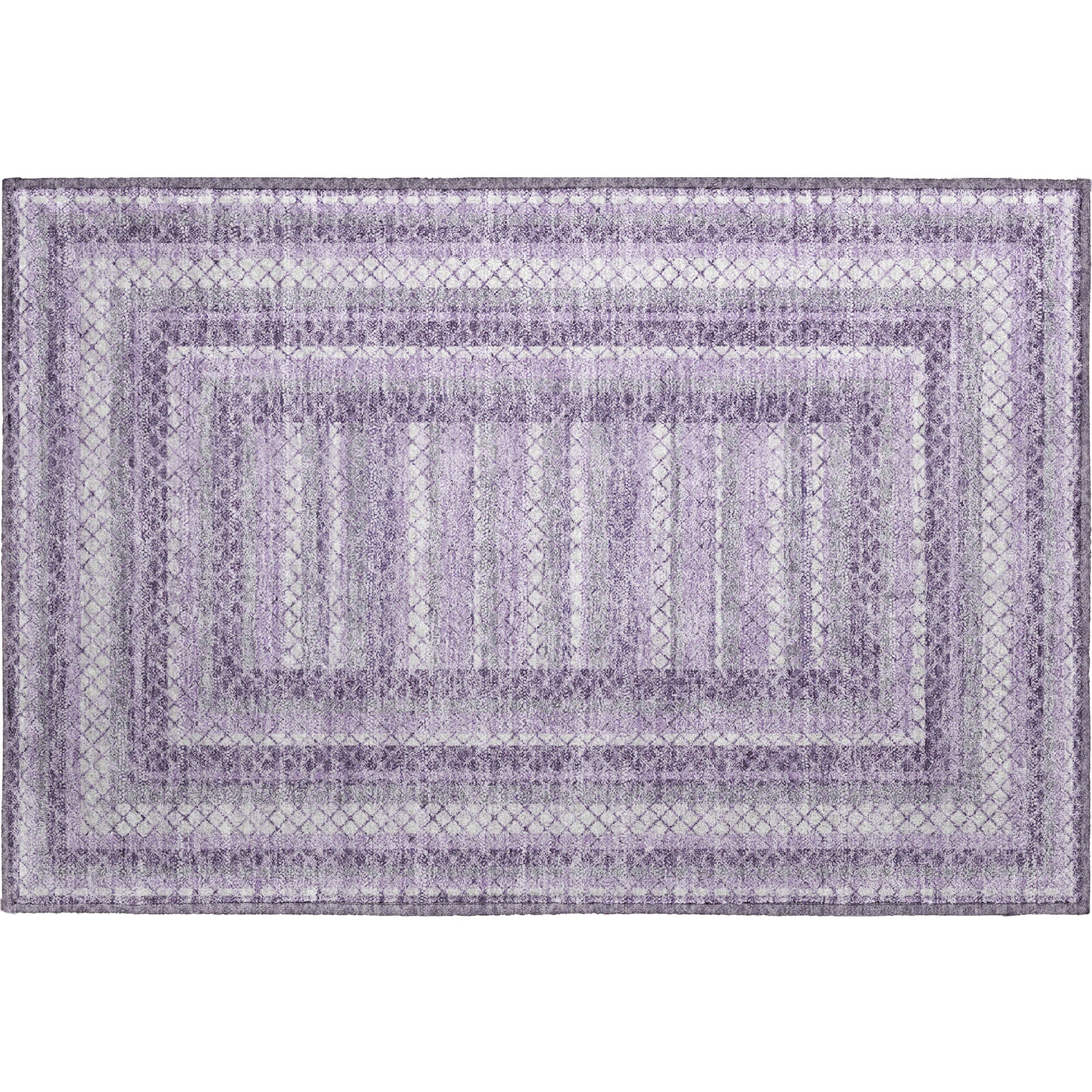 Mostar Machine Washable Transitional Lavender Purple Rug 1'8" x 2'6" #shape_Rectangle