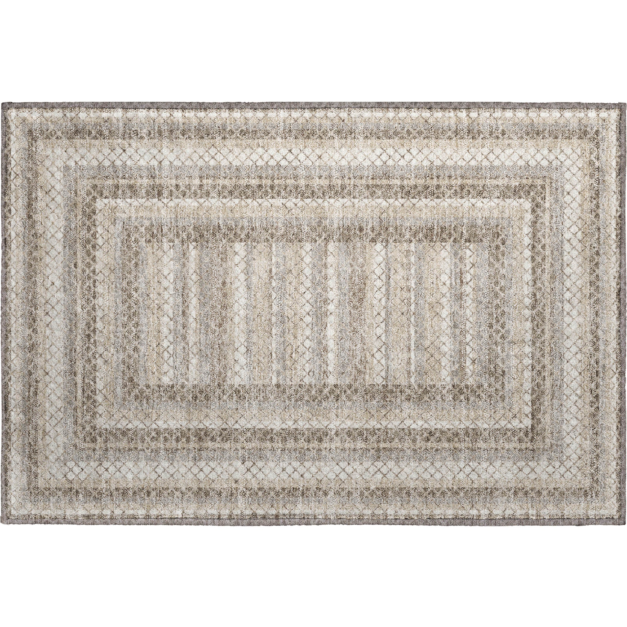 Mostar Machine Washable Transitional Taupe Brown Rug 1'8" x 2'6" #shape_Rectangle