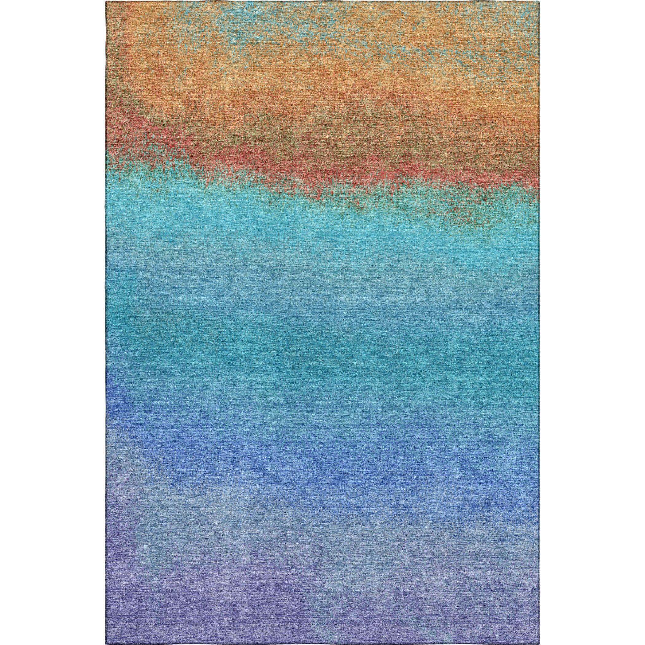 Mdina Machine Washable Transitional Aqua Teal Rug 2'6" x 3'10" #shape_Rectangle