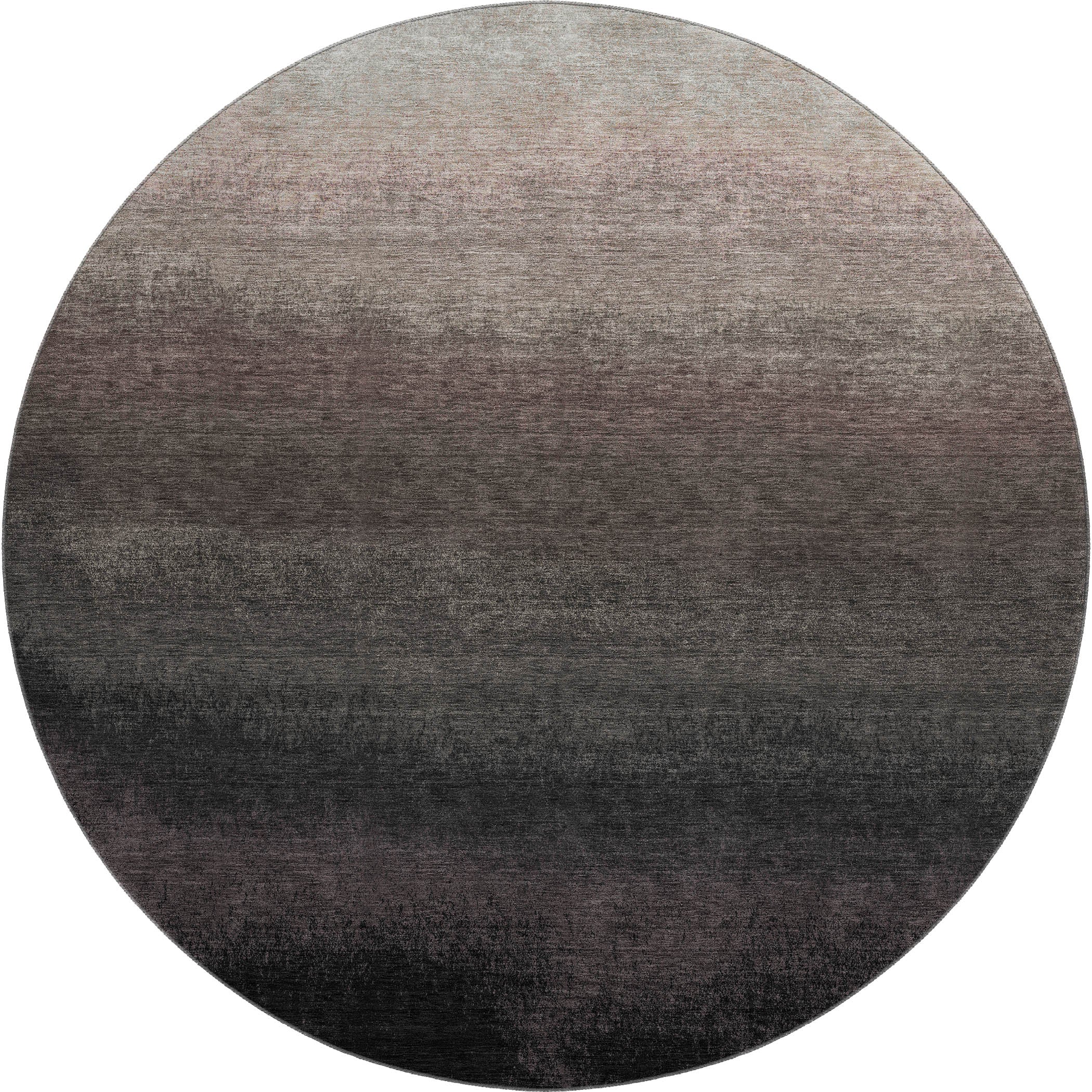 Mdina Machine Washable Transitional Black Rug 8' x 8' #shape_Round