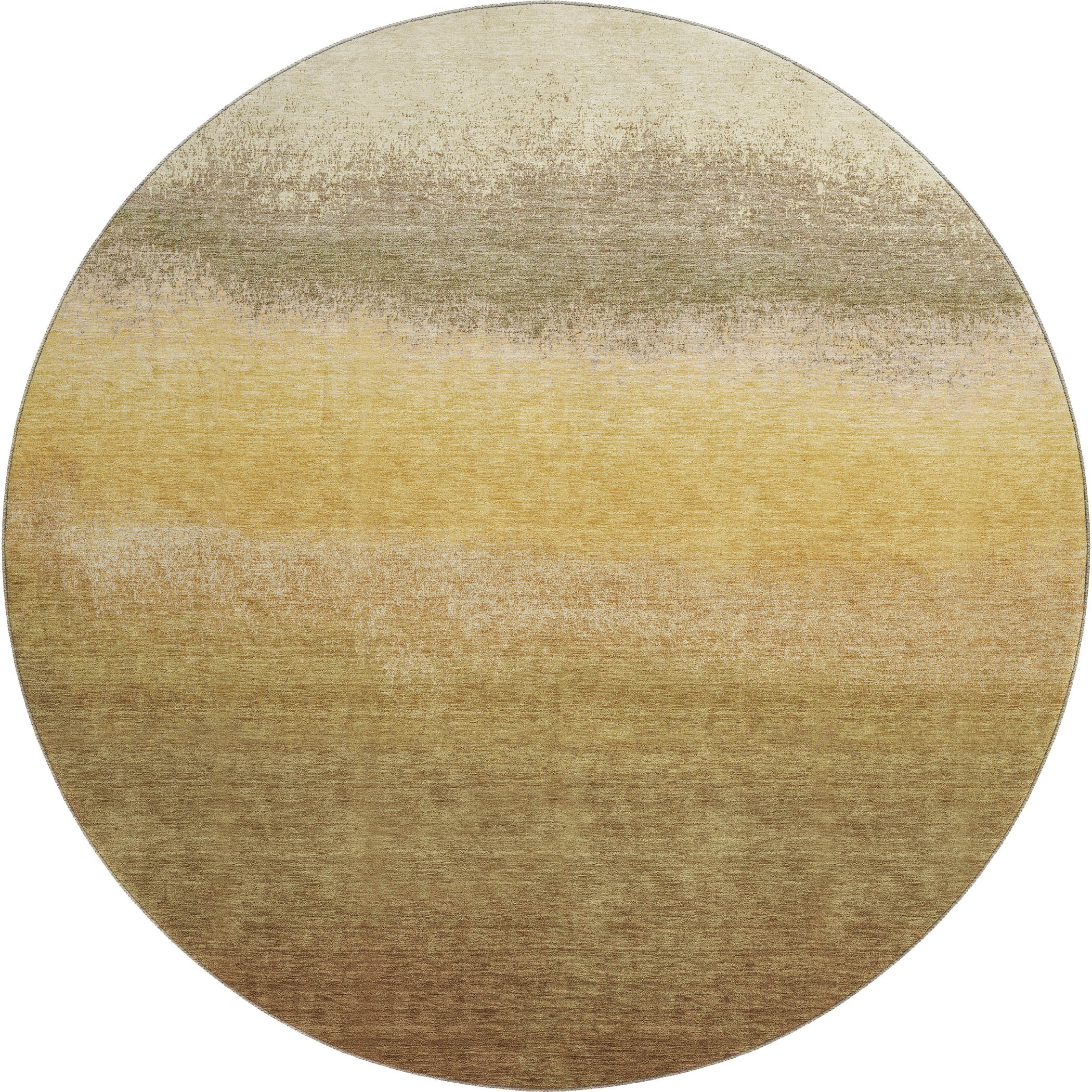 Mdina Machine Washable Transitional Gold Rug 8' x 8' #shape_Round