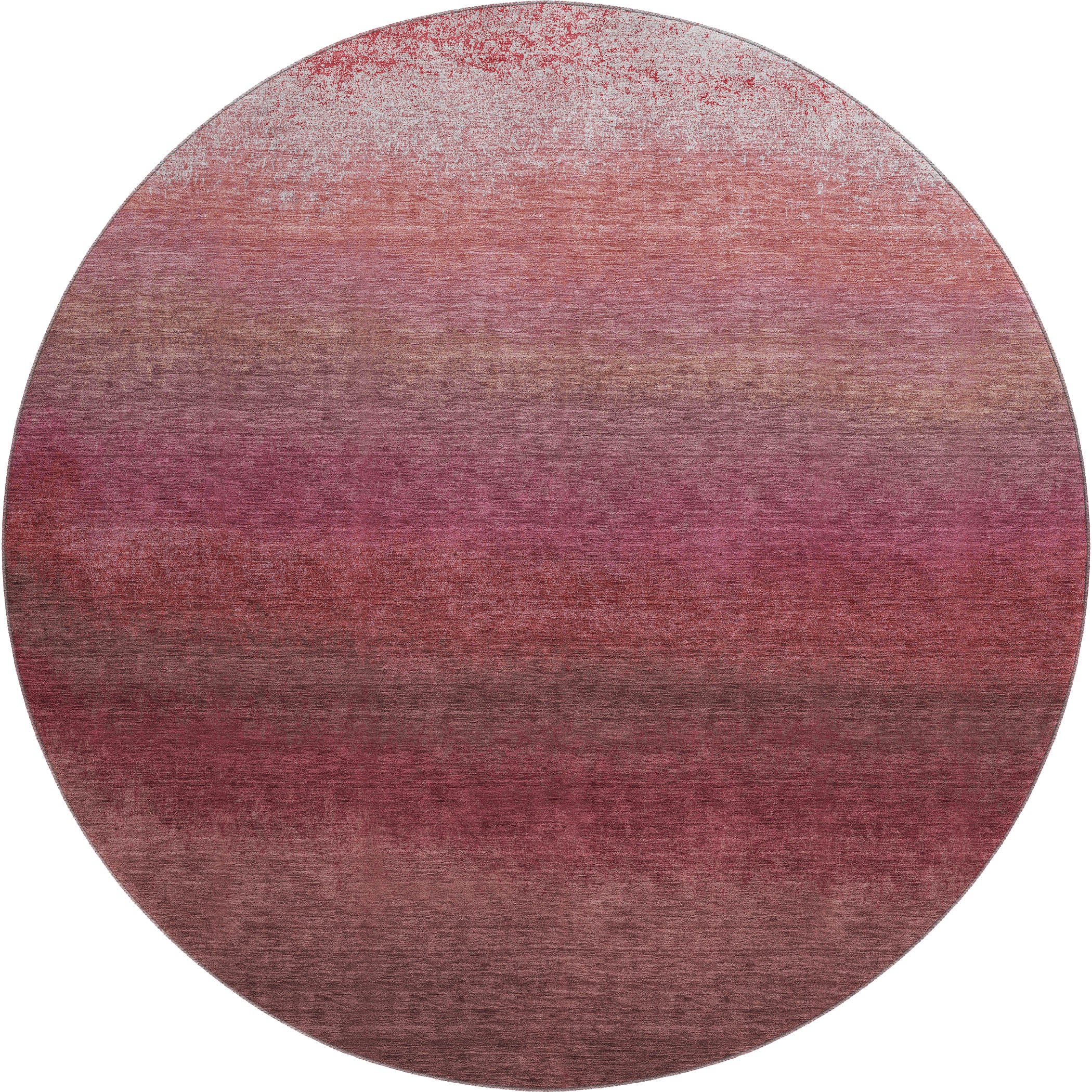Mdina Machine Washable Transitional Red Rug 8' x 8' #shape_Round